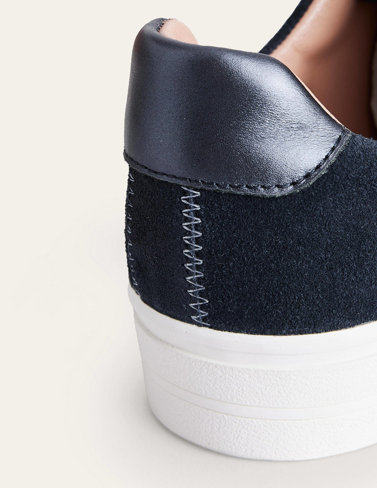 Leather Flatform Sneakers-Navy Suede - Image 4