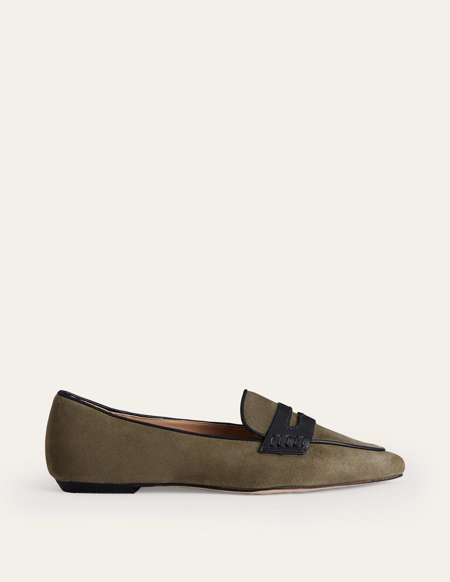 Pointed Loafers-Deep Olive Kid Suede