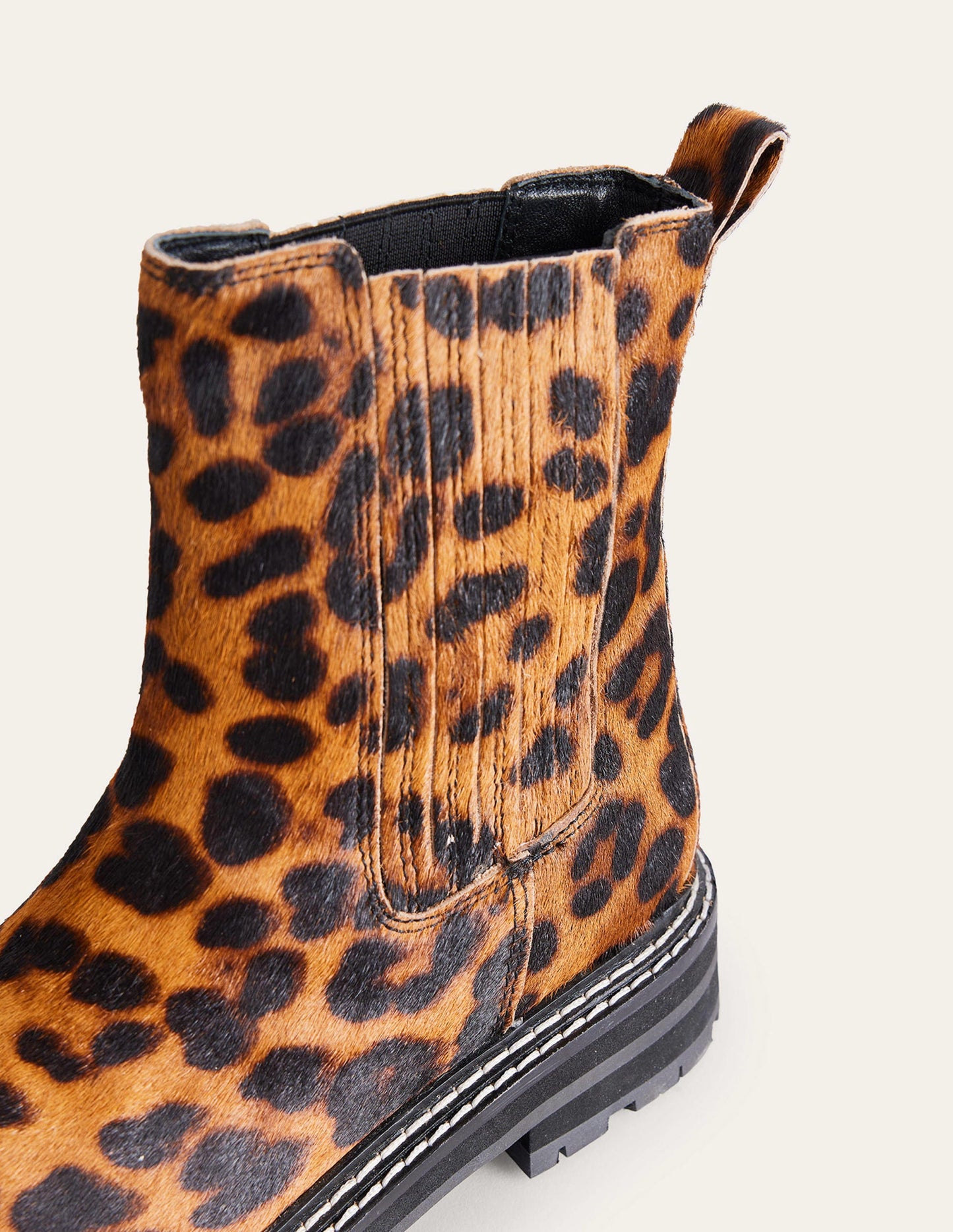 Sadie Chunky Chelsea Boots-Leopard Pony Hair