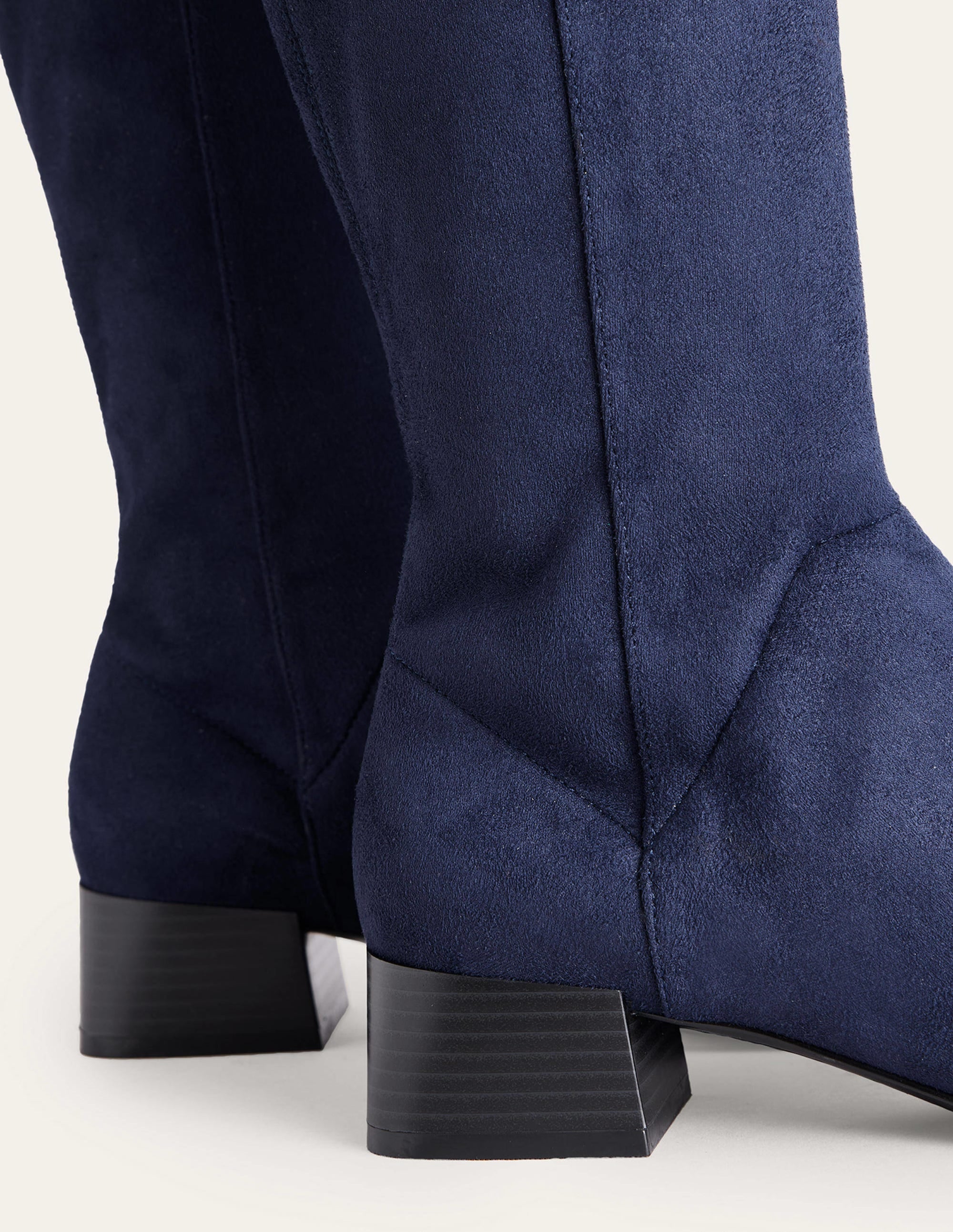 Cara Flat Stretch Knee Boots-Navy - Image 4