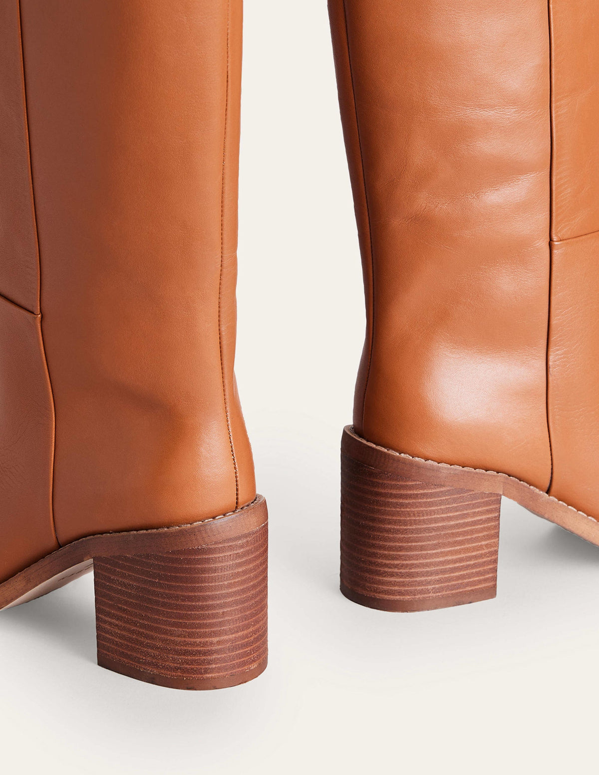 Straight Leather Knee Boots-Honey-5