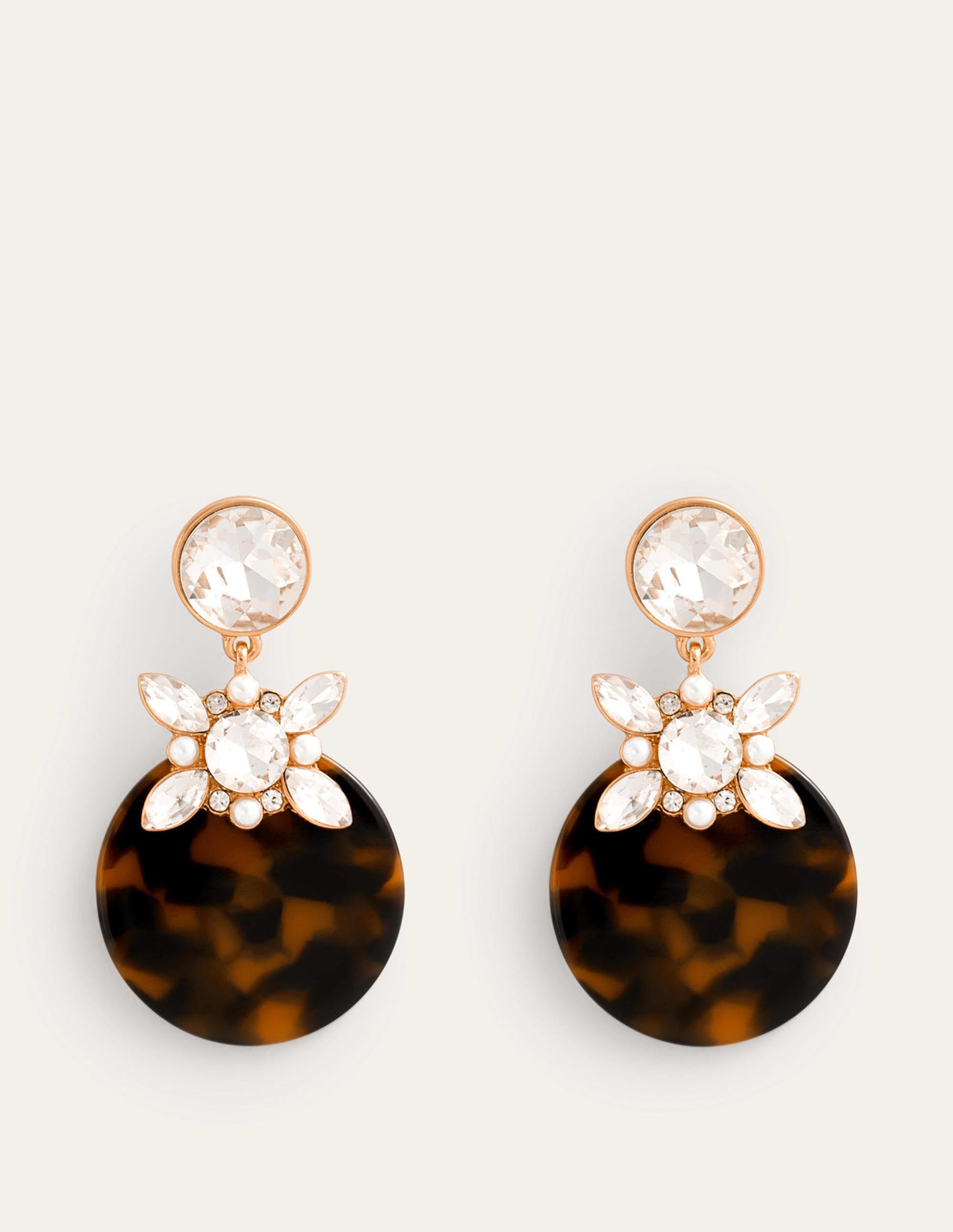 Tortoiseshell Resin Earrings-Tort - Image 2