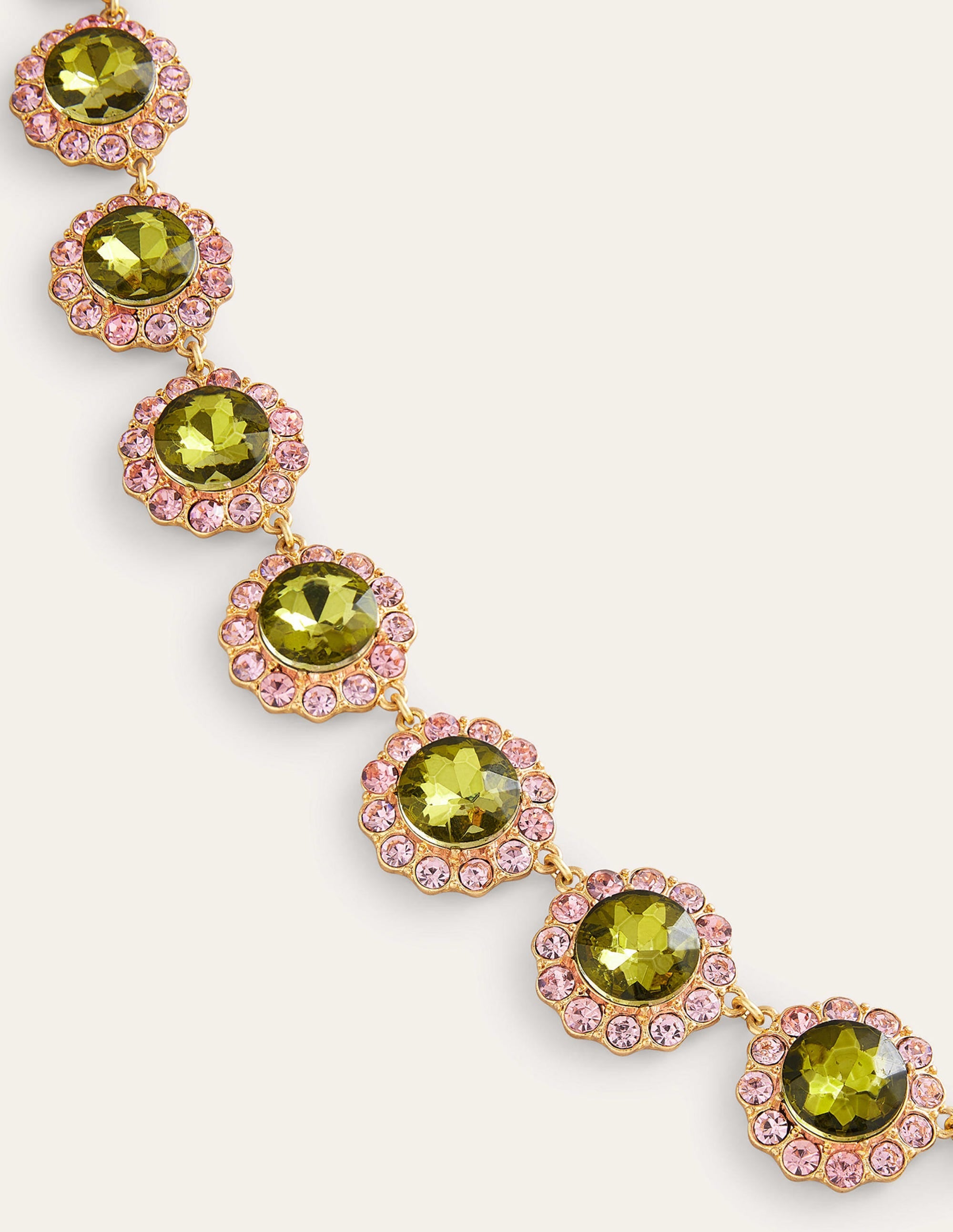Embellished Flower Necklace-Green - Image 3