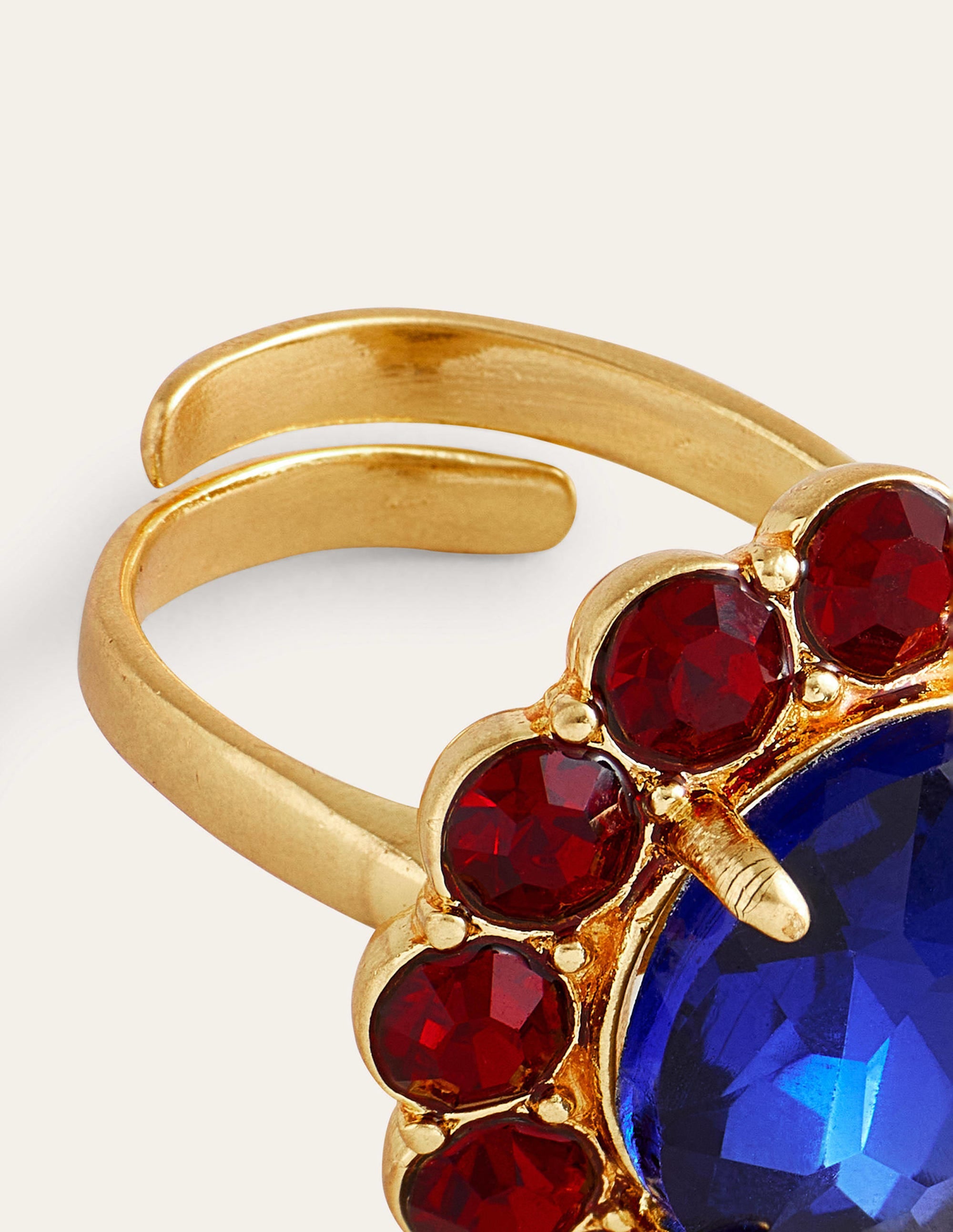 Embellished Flower Ring-Red/Blue - Image 3