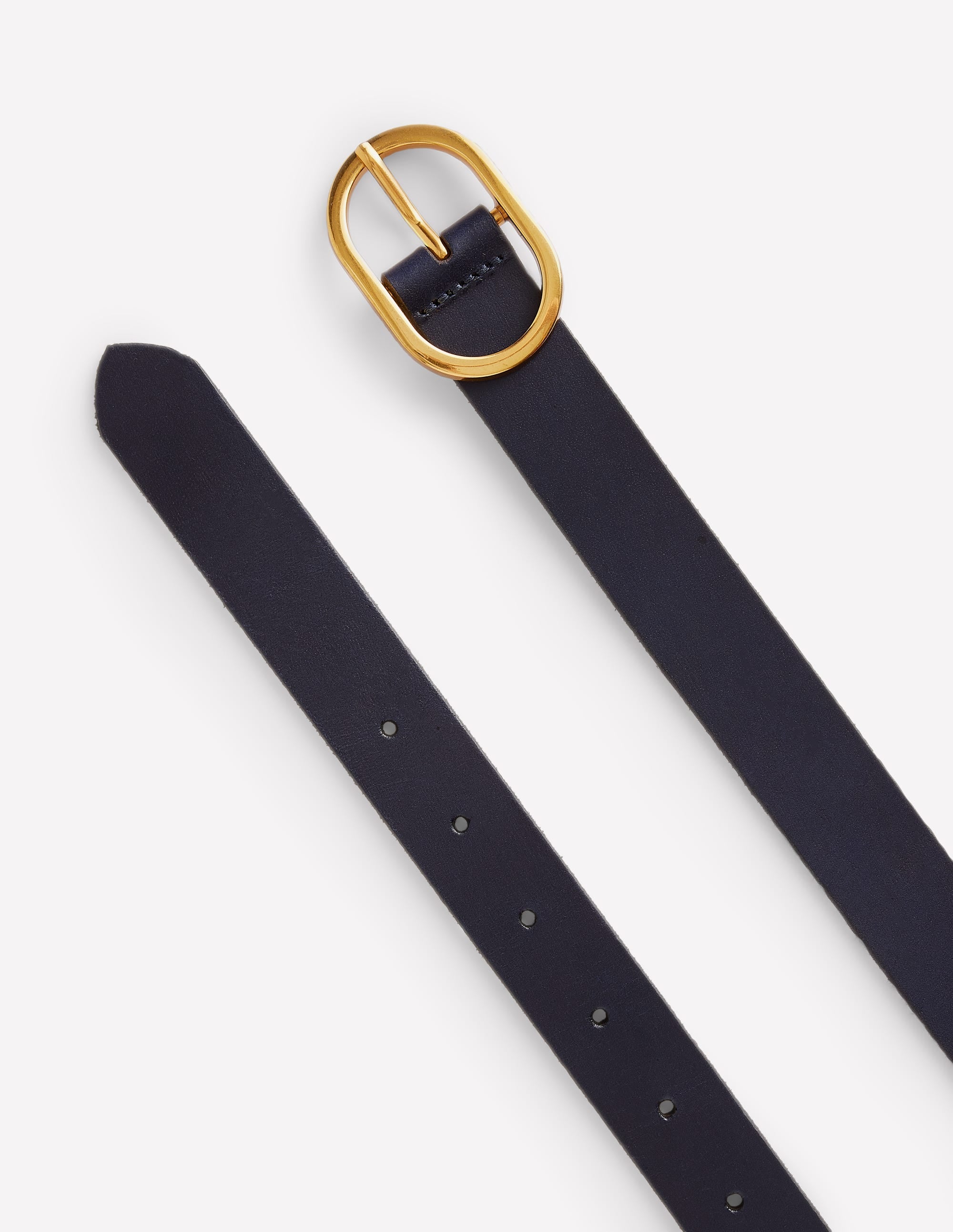 Classic Leather Belt-Navy - Image 3