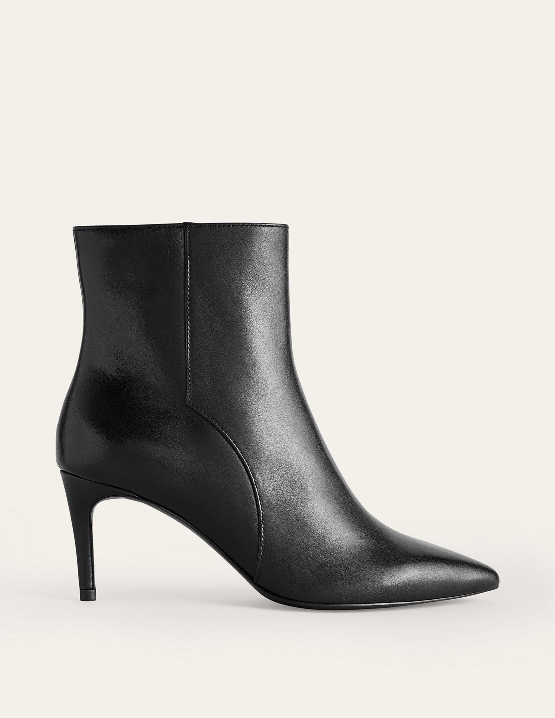 Pointed-Toe Ankle Boots-Black Leather-2