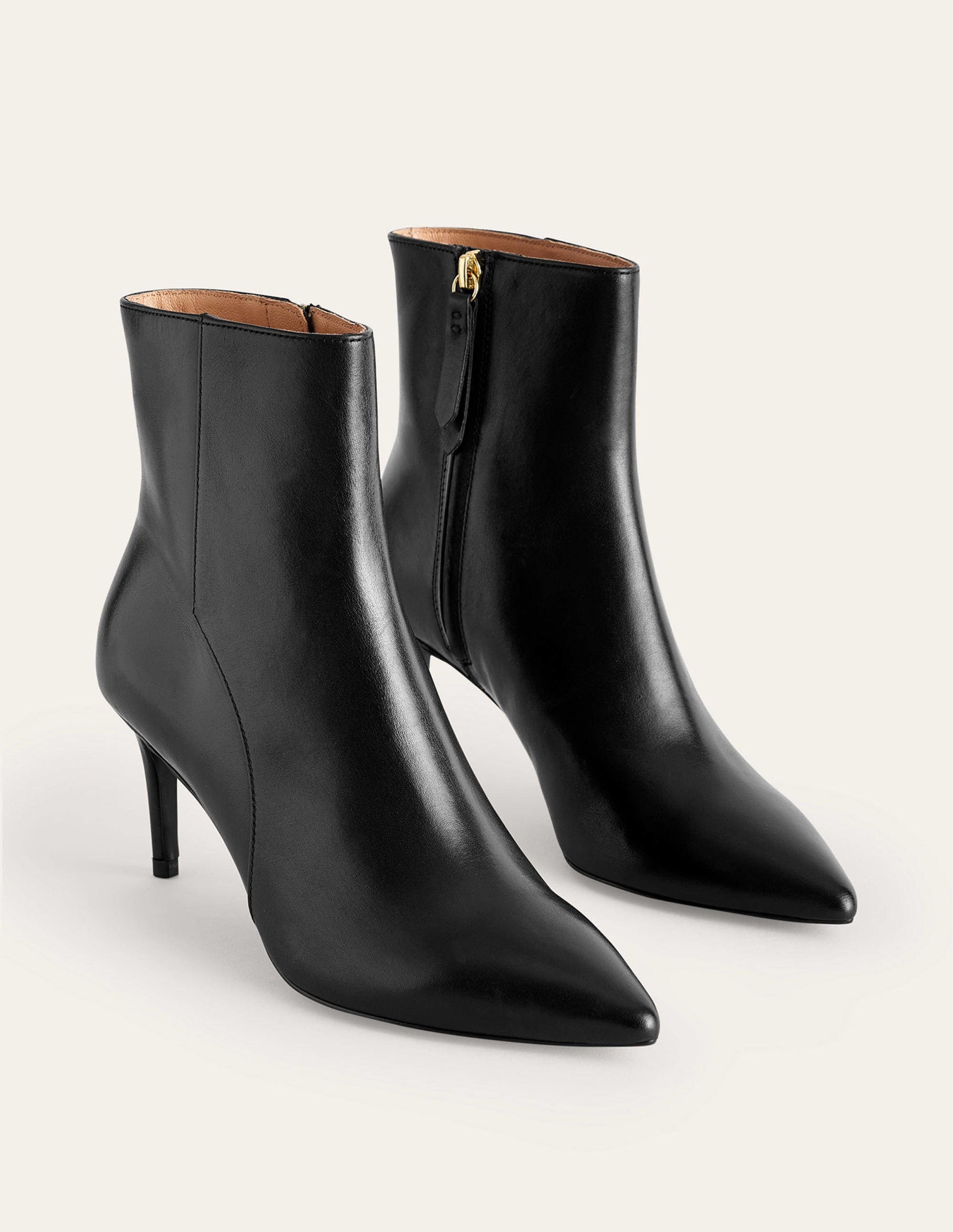 Pointed-Toe Ankle Boots-Black Leather-3