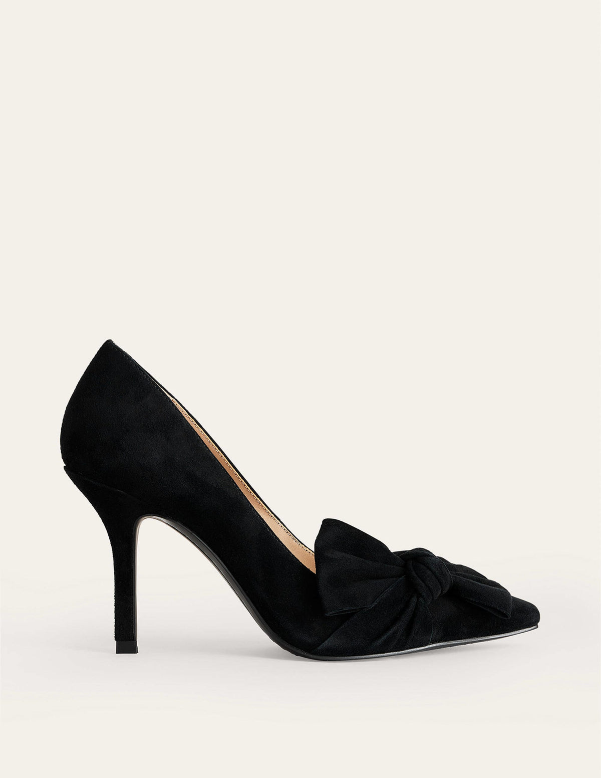 Suede-Bow Heeled Courts-Black Suede-2