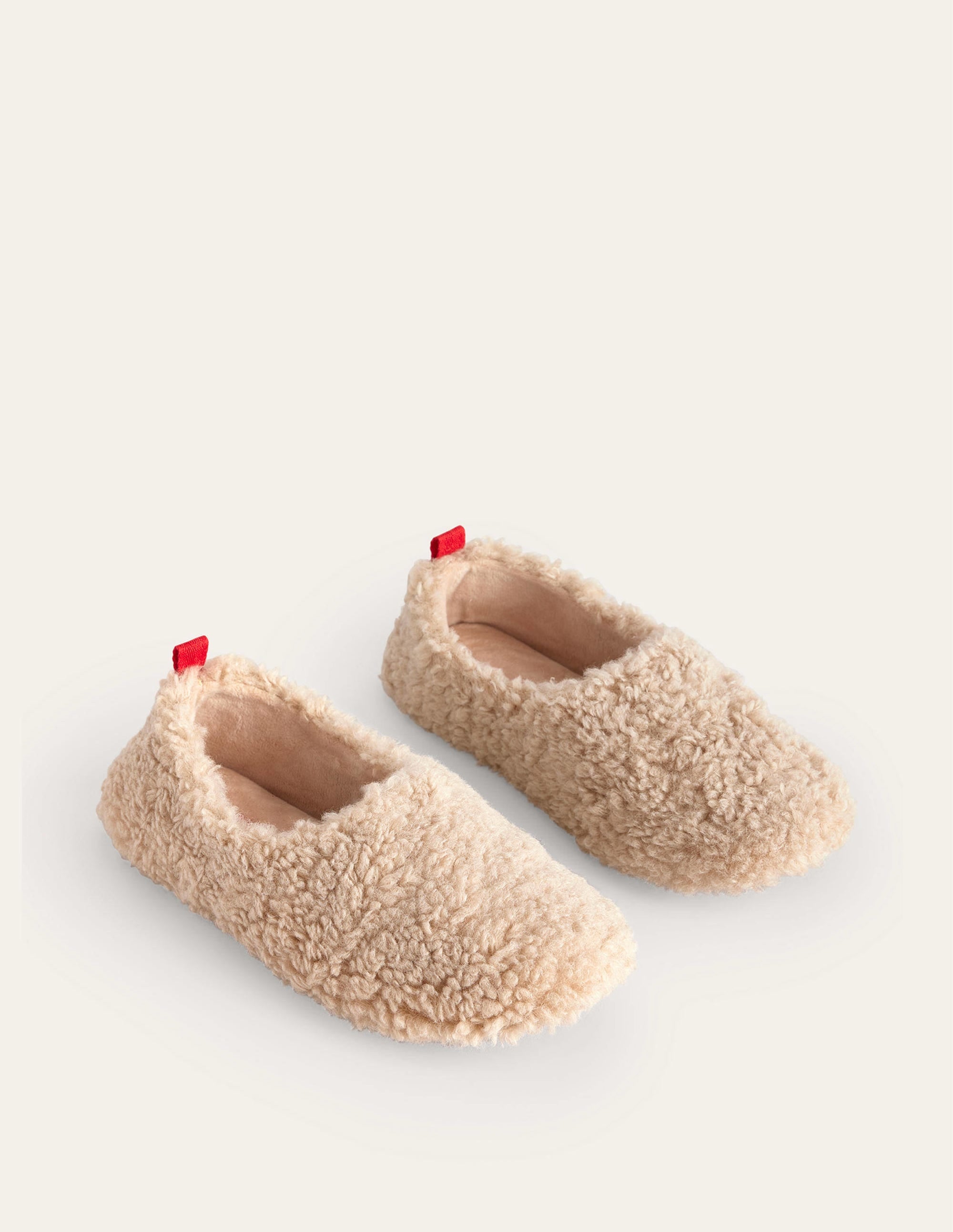 Borg Ballerina Slippers-Natural Borg - Image 3