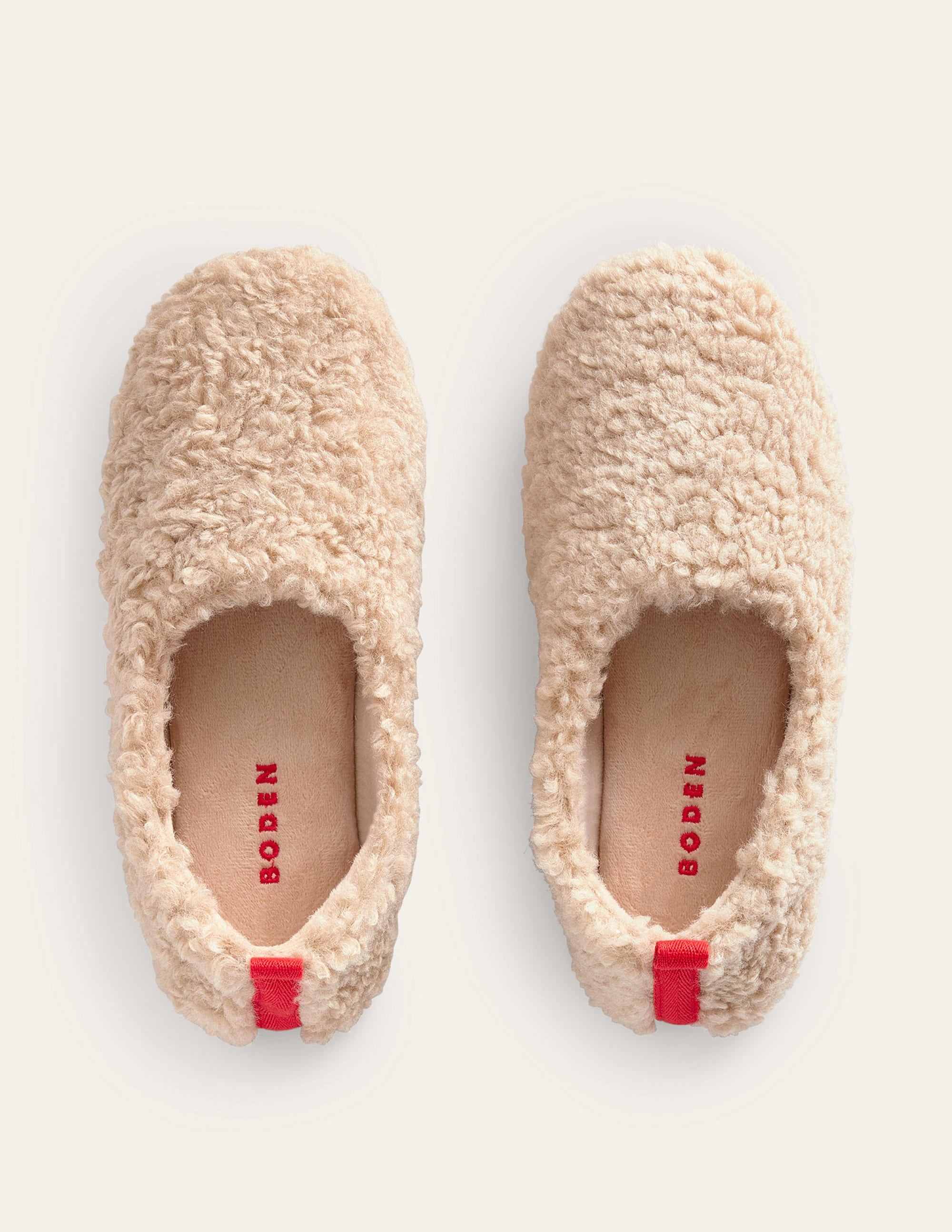 Borg Ballerina Slippers-Natural Borg - Image 5