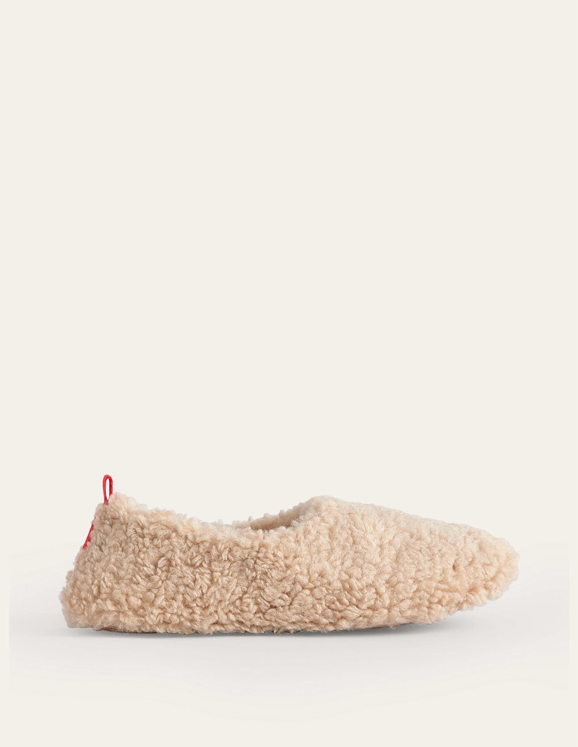 Borg Ballerina Slippers-Natural Borg - Image 2