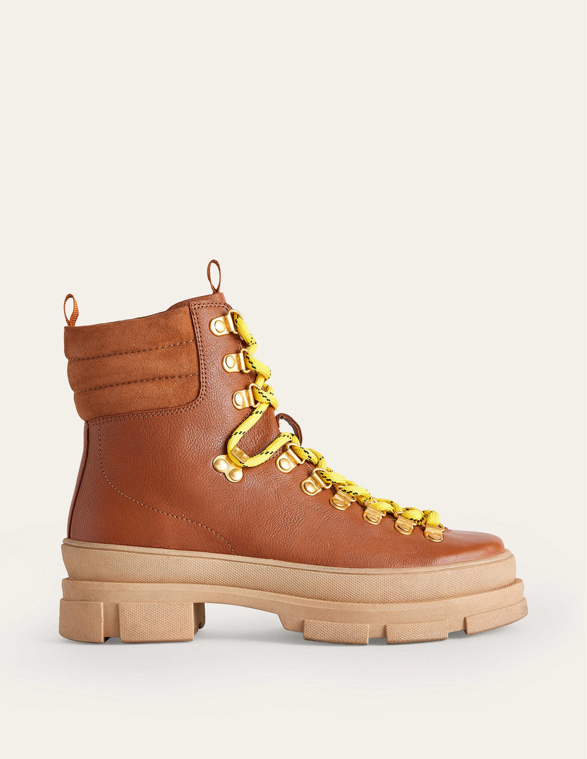 Lace up Hiker Boots-Honey Leather - Image 2