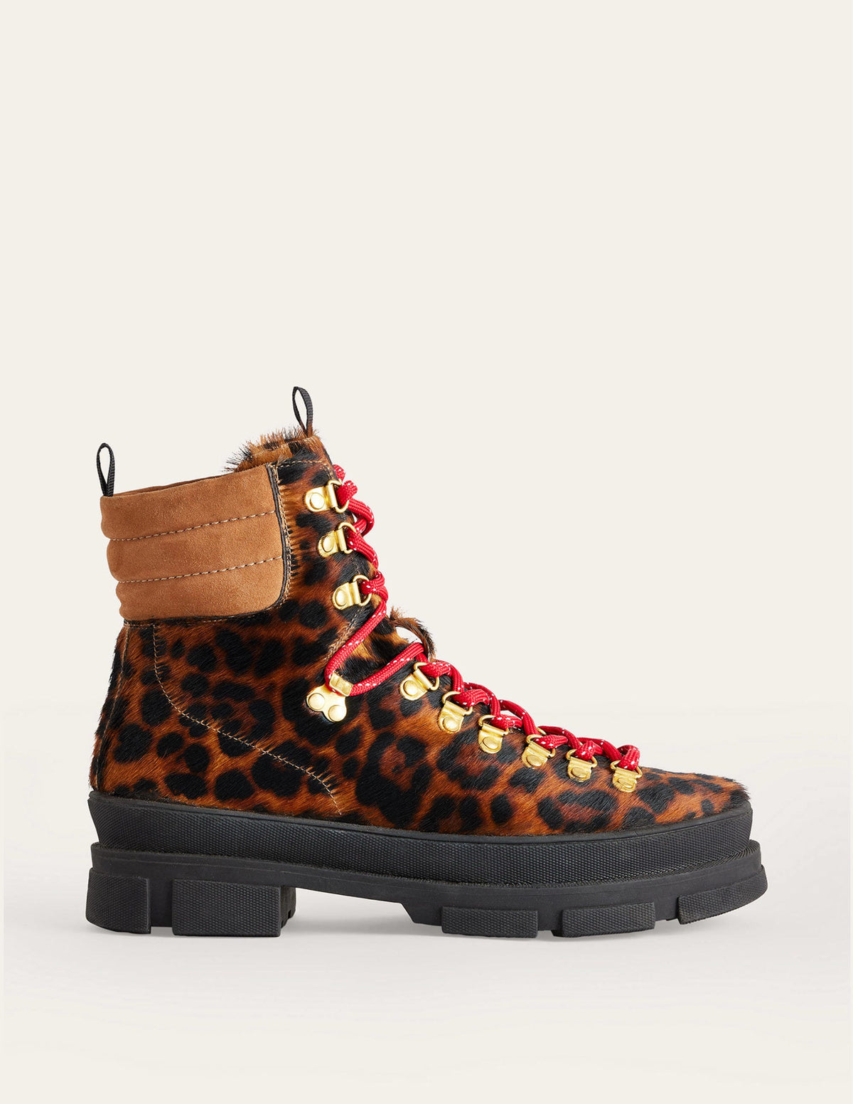 Lace up Hiker Boots-Leopard Pony - Image 2