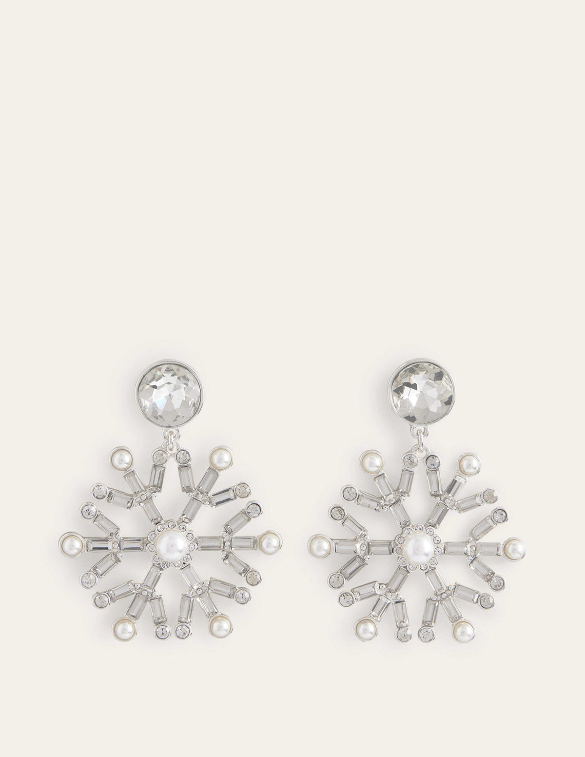 Festive Jewelled Earrings-Snowflake-2