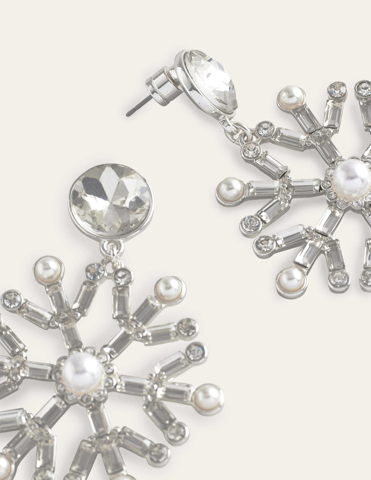 Festive Jewelled Earrings-Snowflake - Image 3