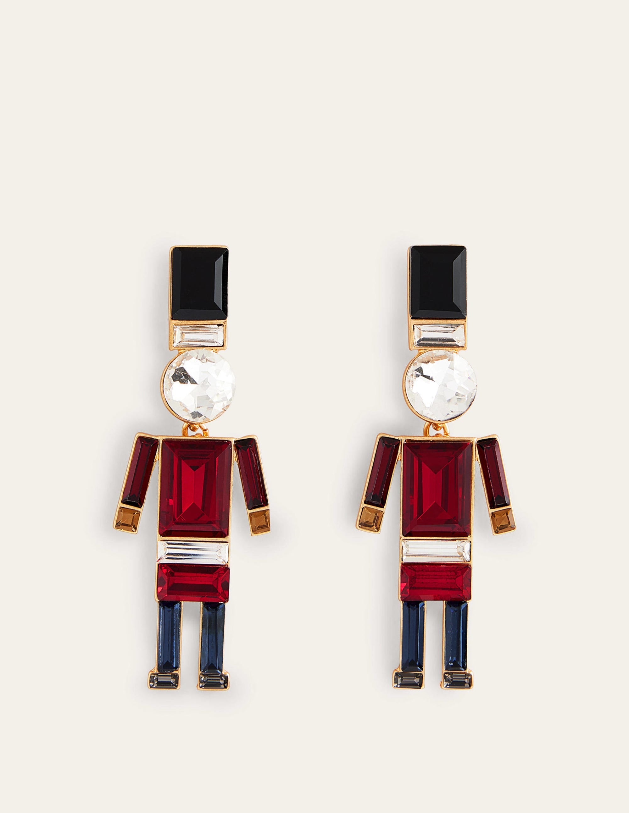 Festive Jewelled Earrings-Nutcracker - Image 2