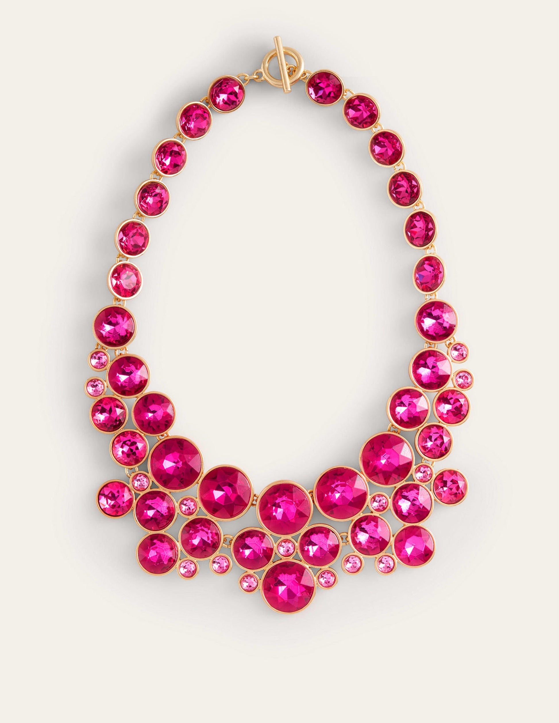 Andrea Jewel-Cluster Necklace-Hot Pink-2
