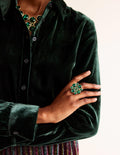 Andrea Jewel-Cluster Ring-Green
