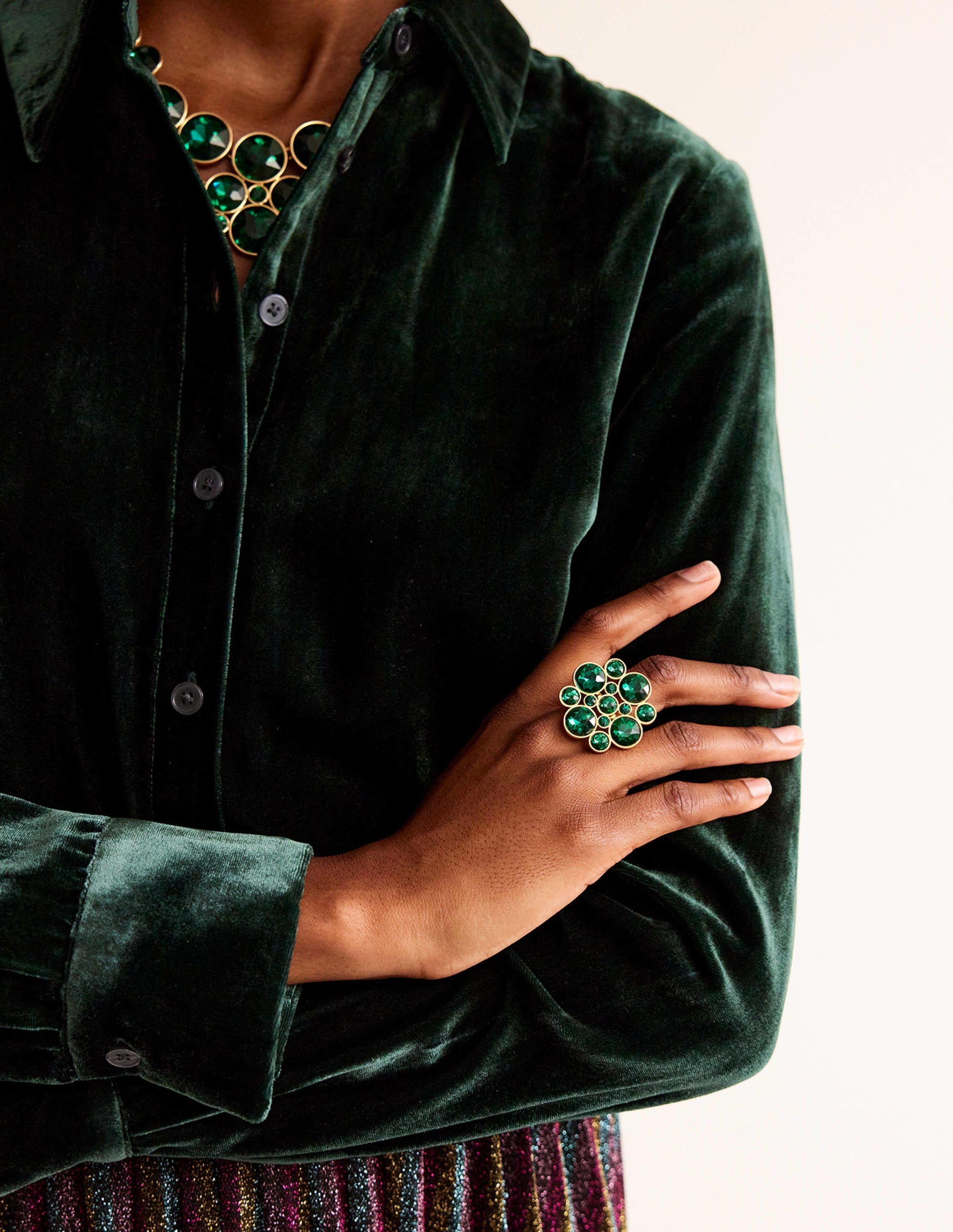 Andrea Jewel-Cluster Ring-Green - Image 1
