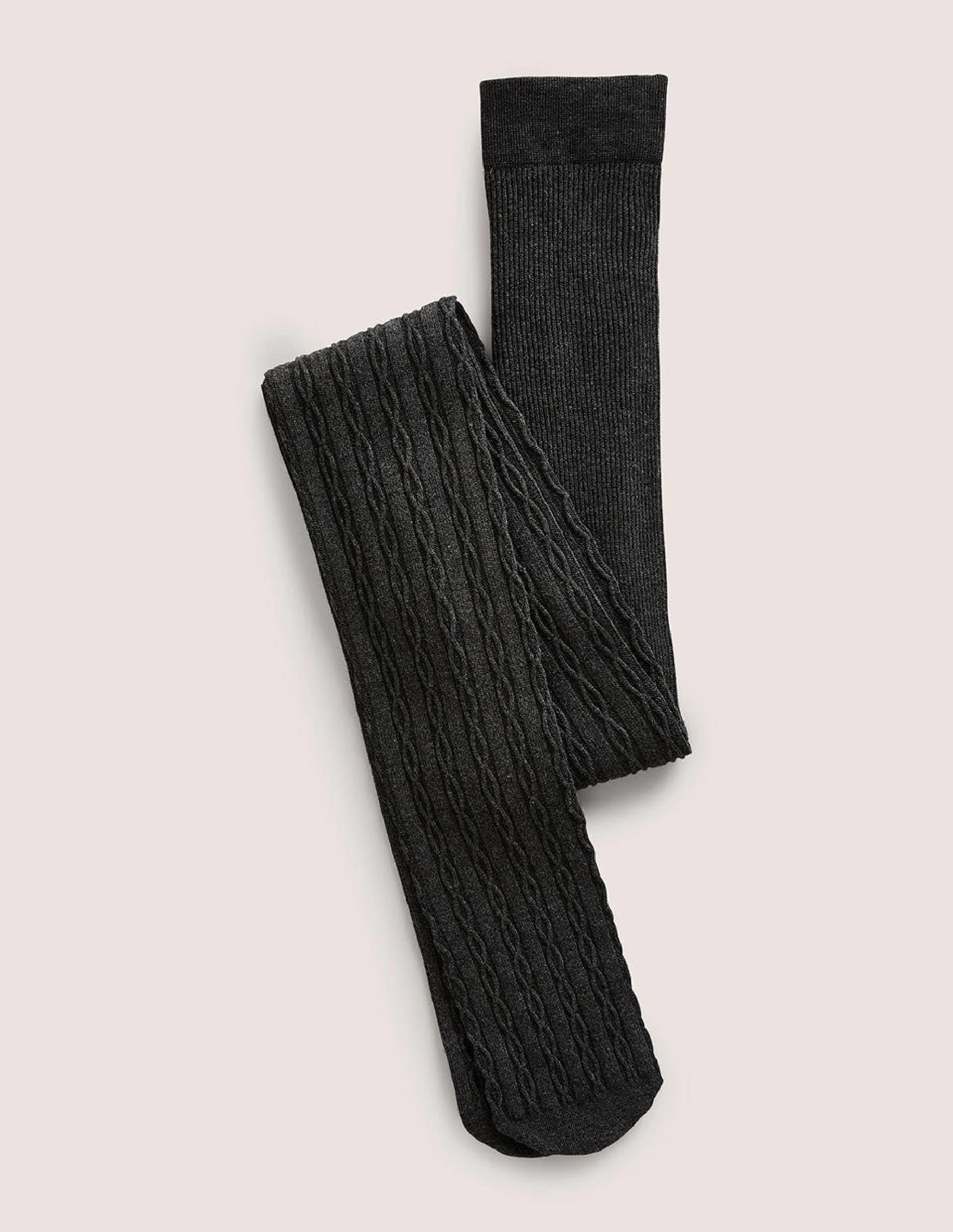 Cable Knit Stockings-Grey - Image 1