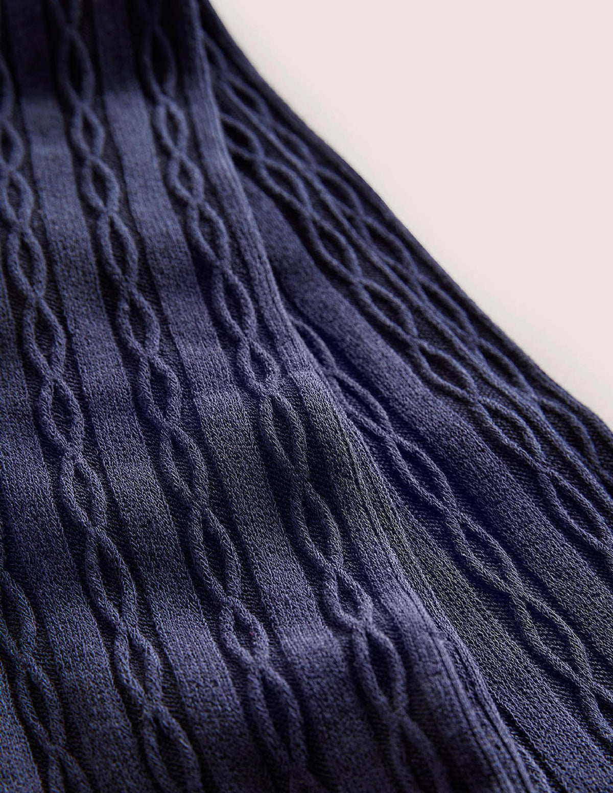 Cable Knit Stockings-Navy - Image 2