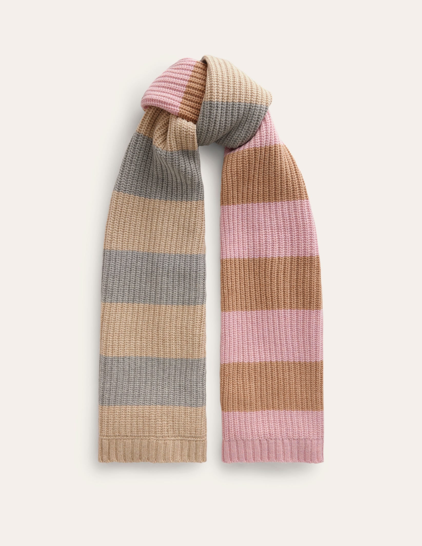 Hotch Potch Scarf-Grey Marl, Pink and Ivory-2