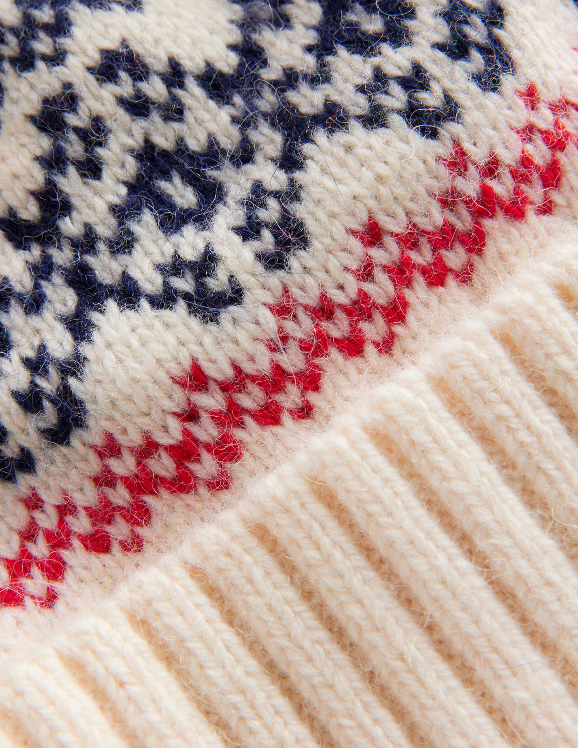 Fair Isle Wool Hat-Navy/ Oatmeal Fairisle - Image 3