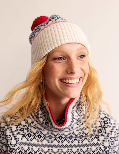 Fair Isle Wool Hat-Navy/ Oatmeal Fairisle-1
