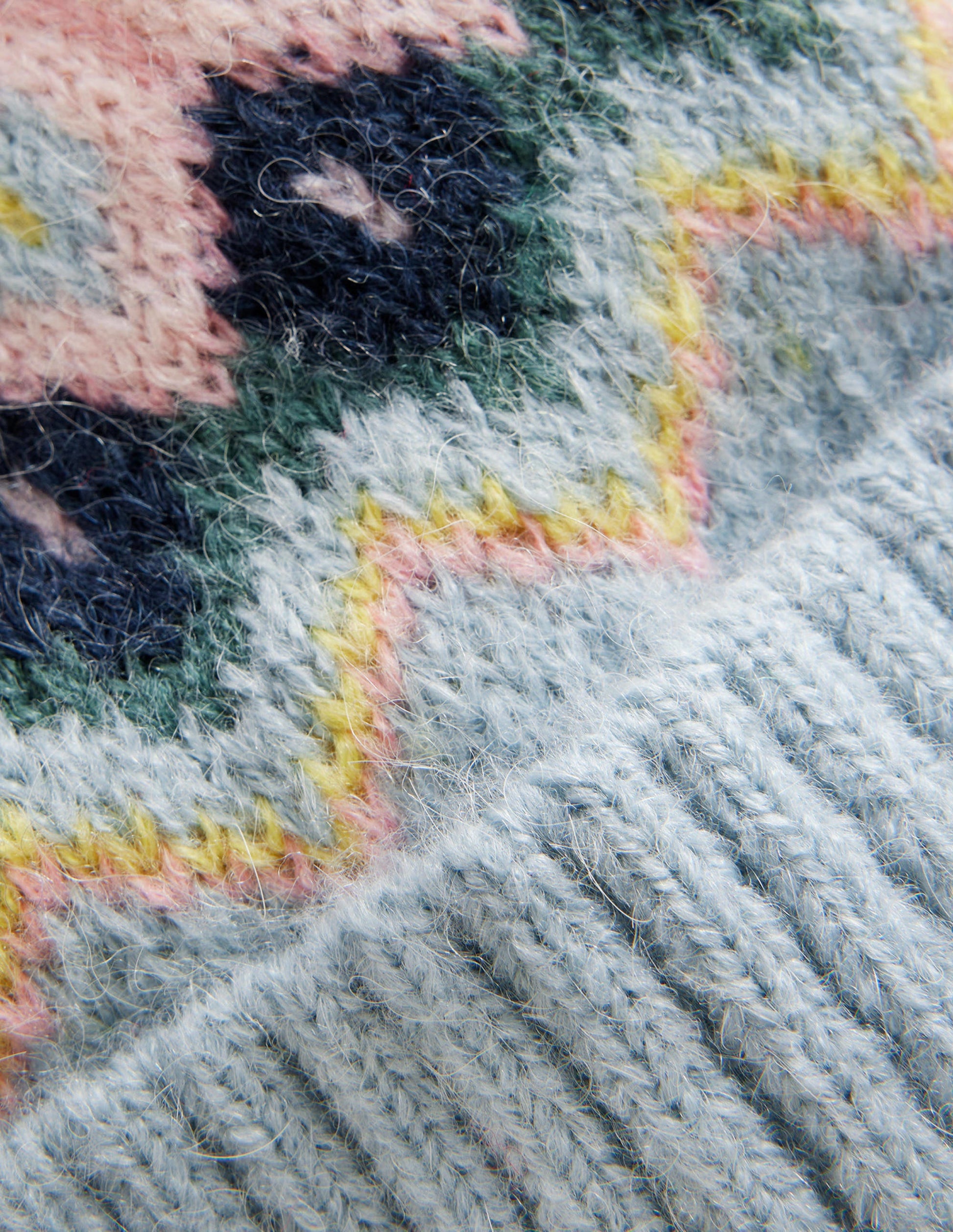Fluffy Fair Isle Hat-Green Smoke/ Multi-3