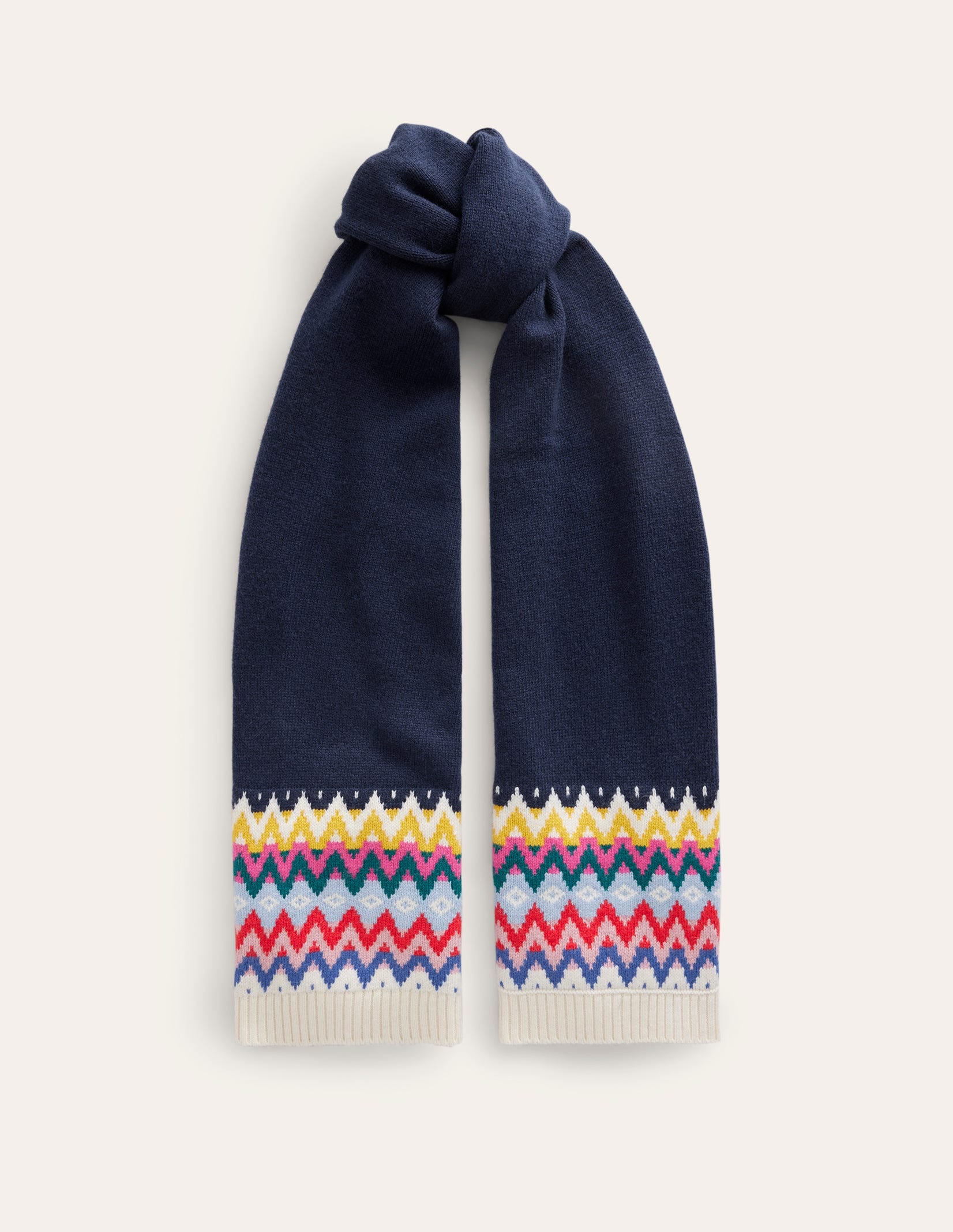 Fair Isle Scarf-Navy-2