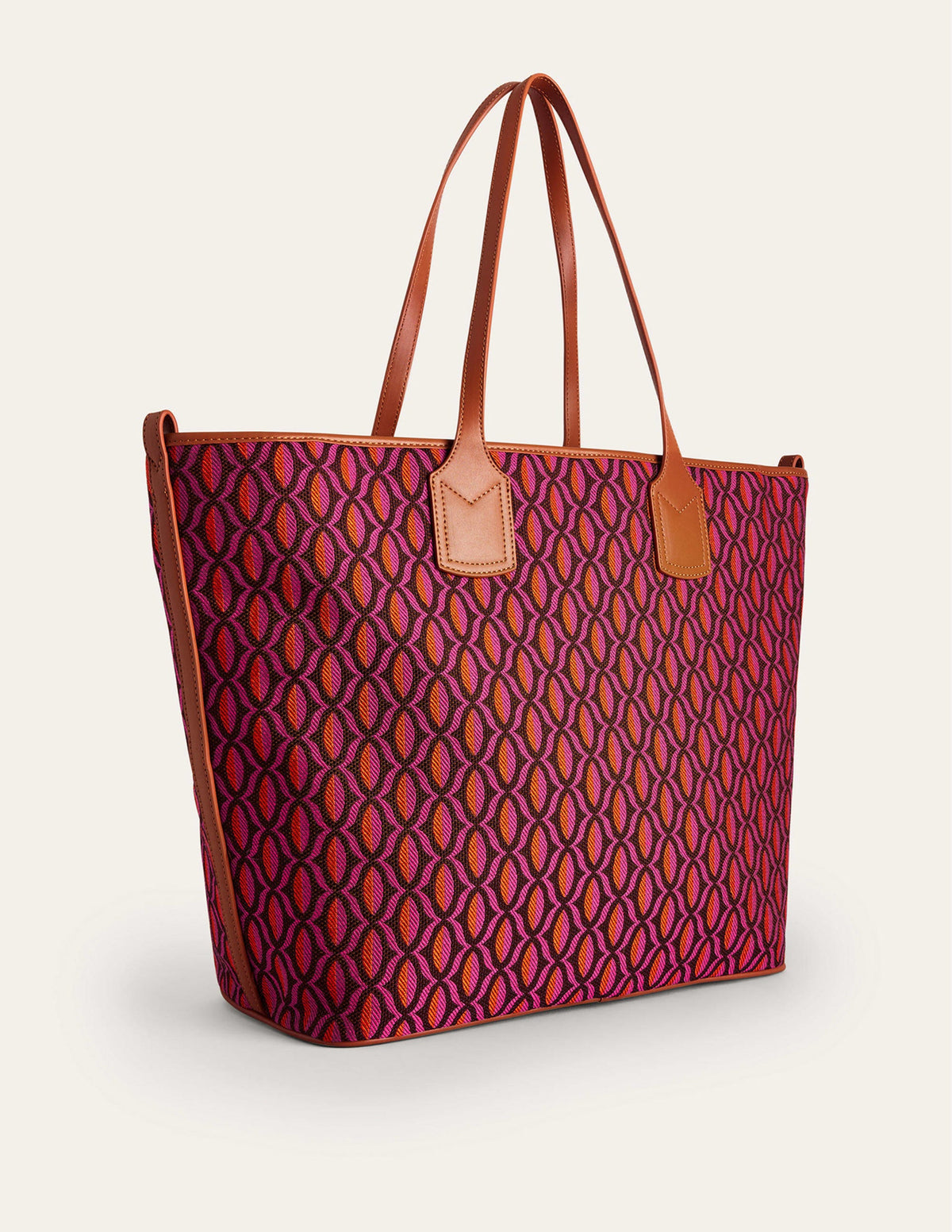 Trapeze Tote Bag-Red Geo-3