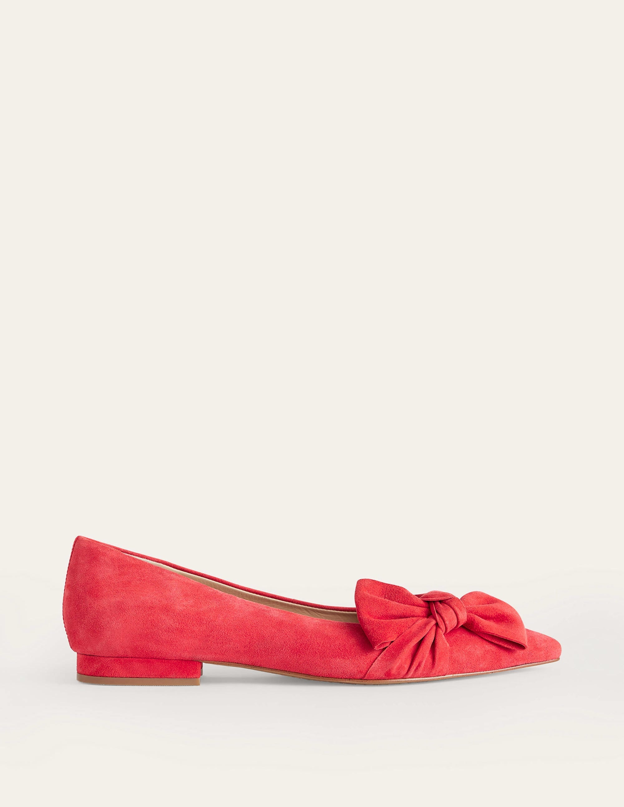 Bow Ballet Flats-Brilliant Red Suede - Image 2