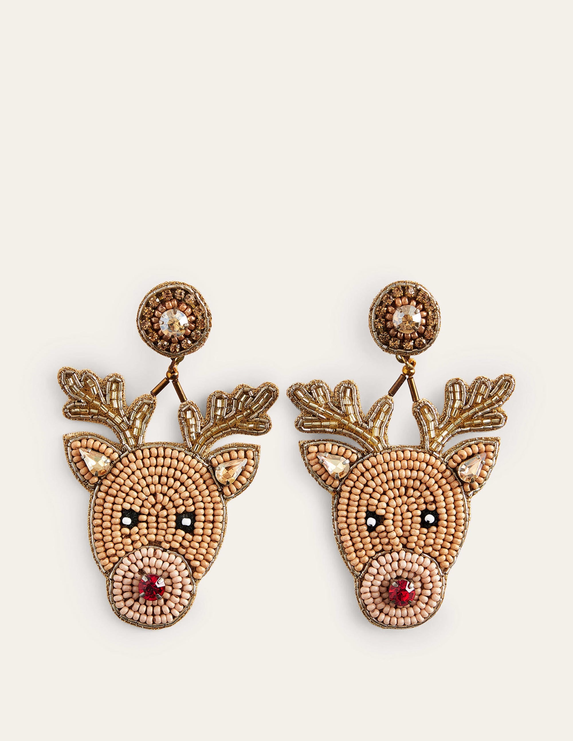 Festive Embellished Earrings-Rudolph - Image 2