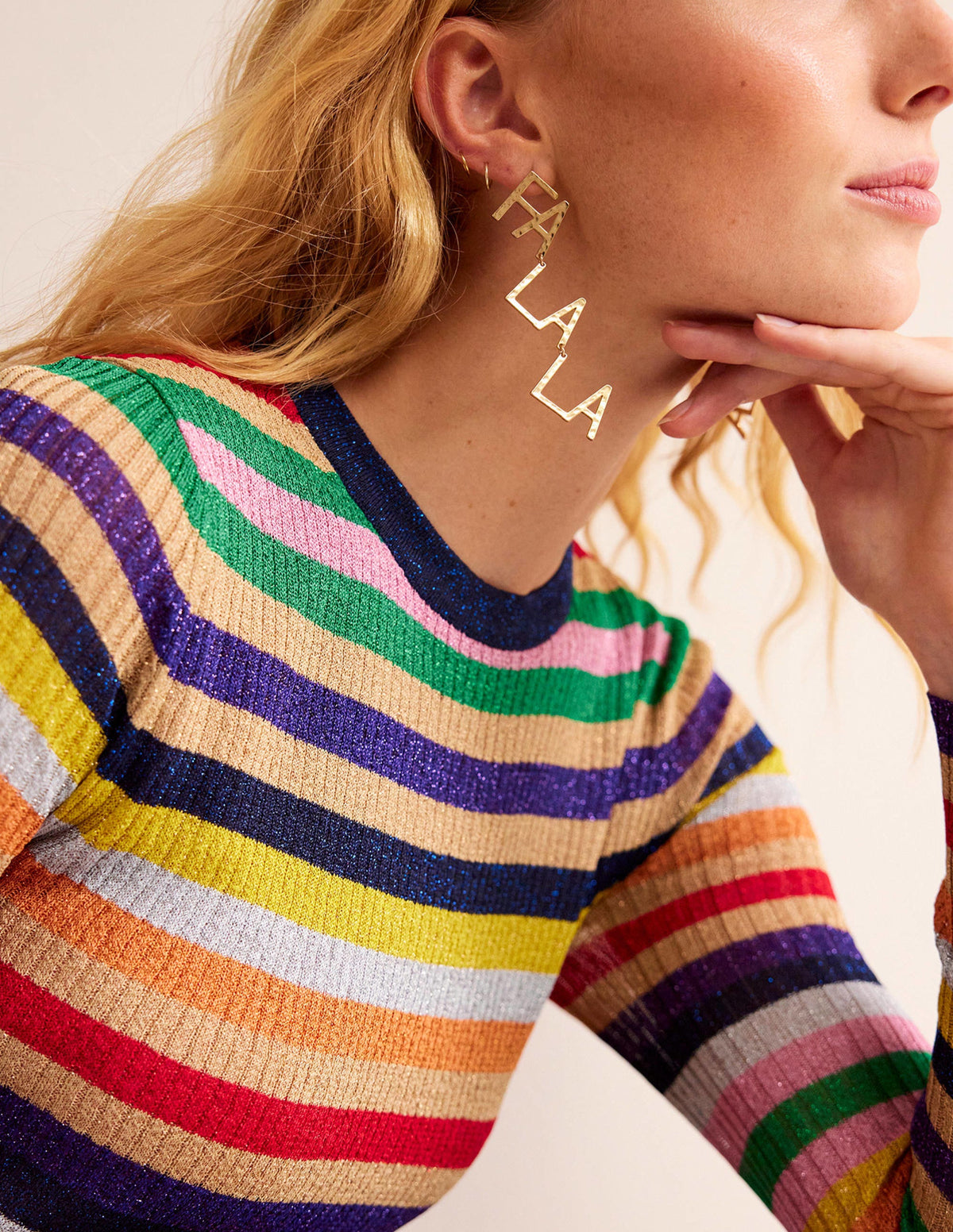 Festive Stamp Earrings-Fa La La - Image 1