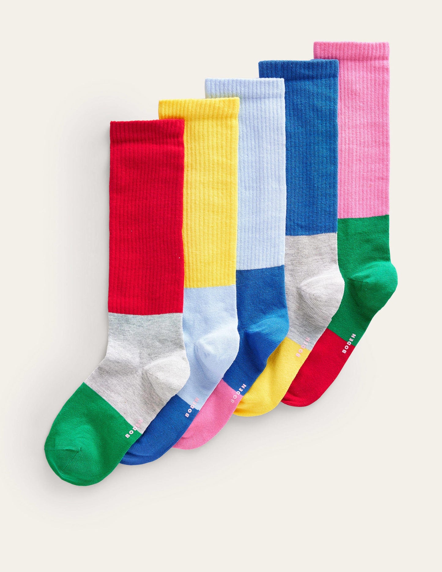 5-Pack Boot Socks-Colourblock