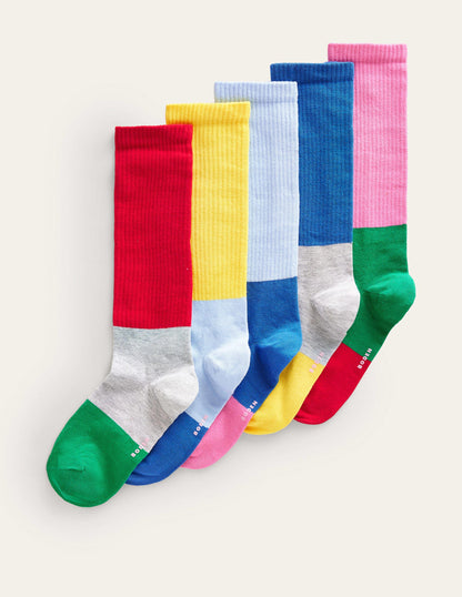 5-Pack Boot Socks-Colourblock