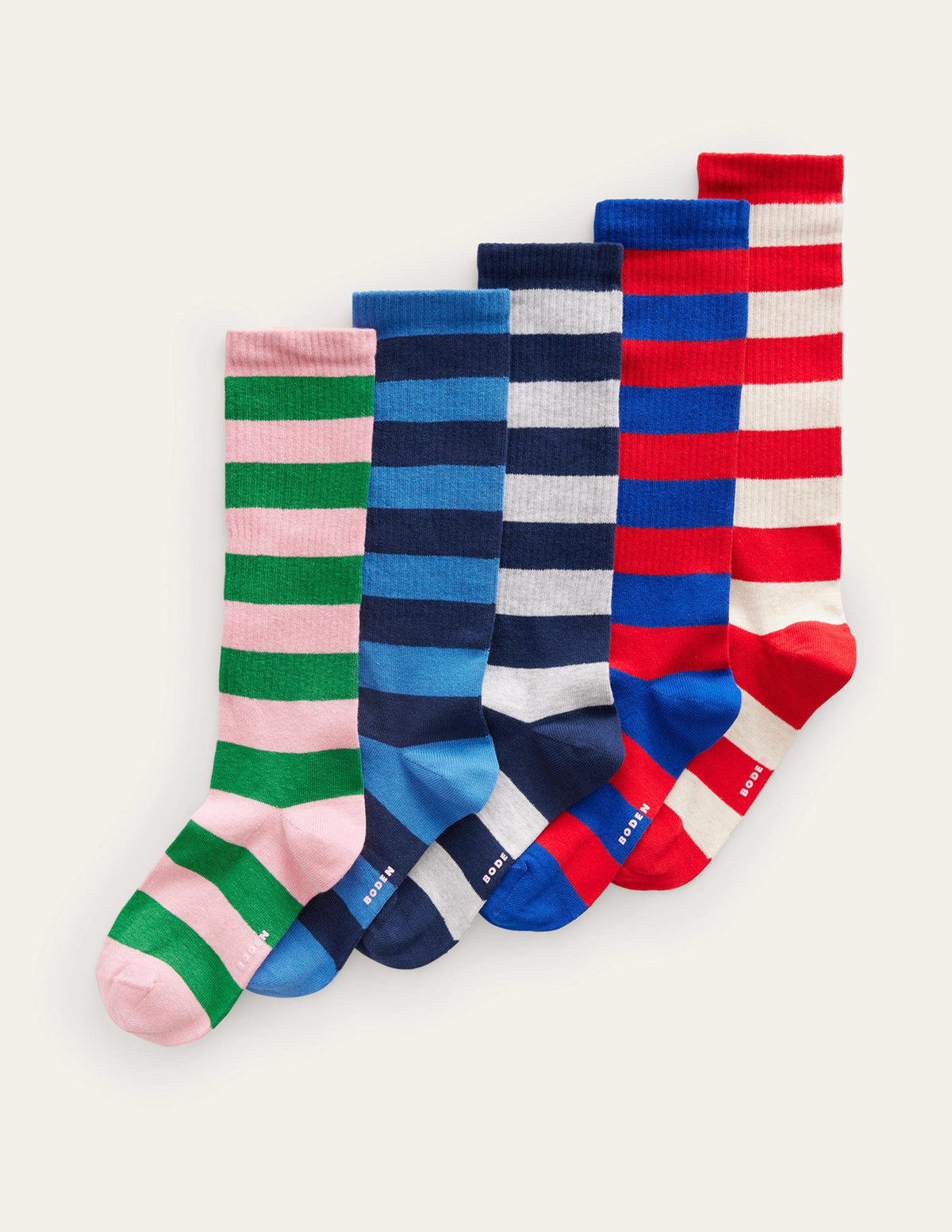 5-Pack Boot Socks-Multi Stripe - Image 1