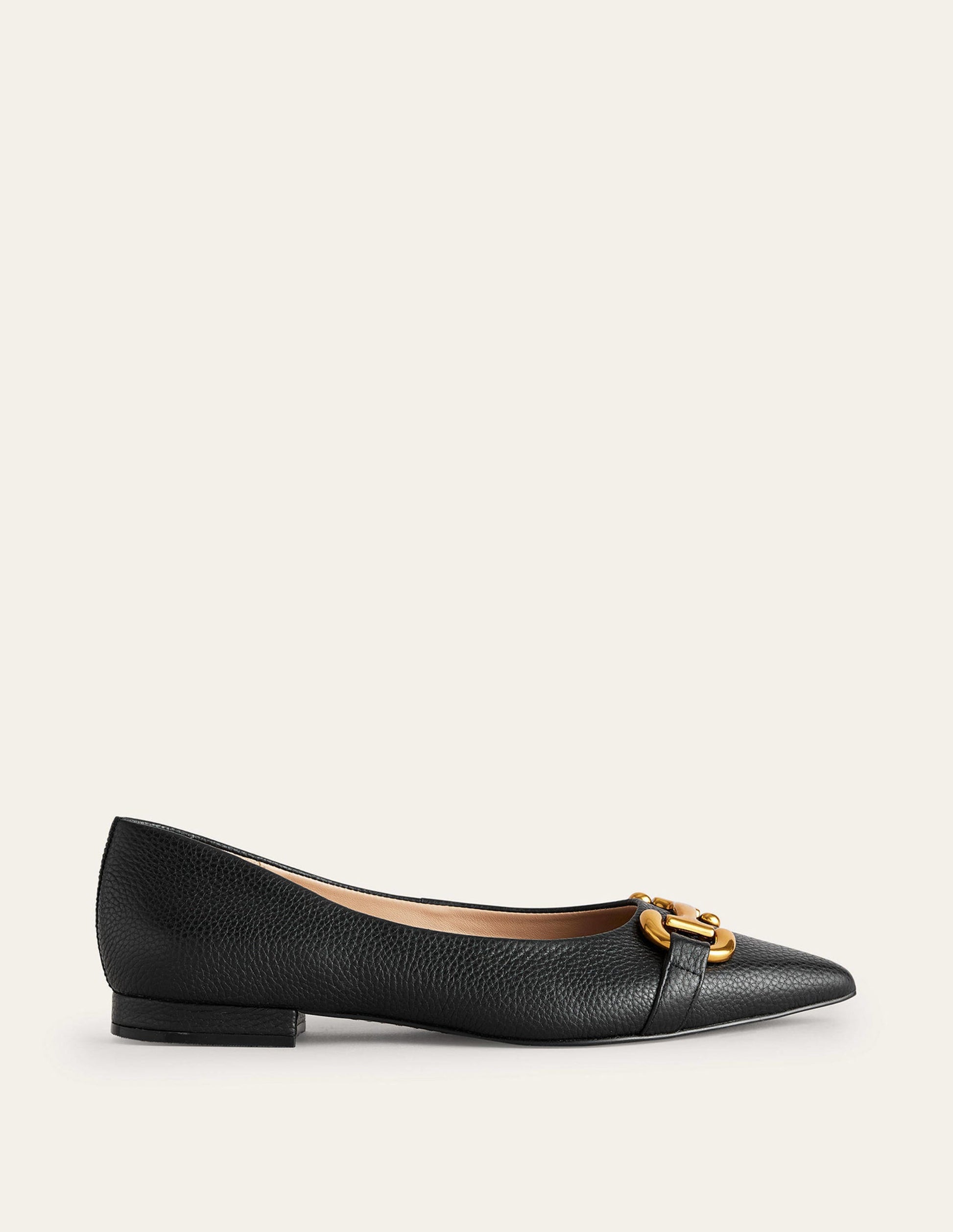 Iris Snaffle Ballet Flats-Black Tumbled Leather-2