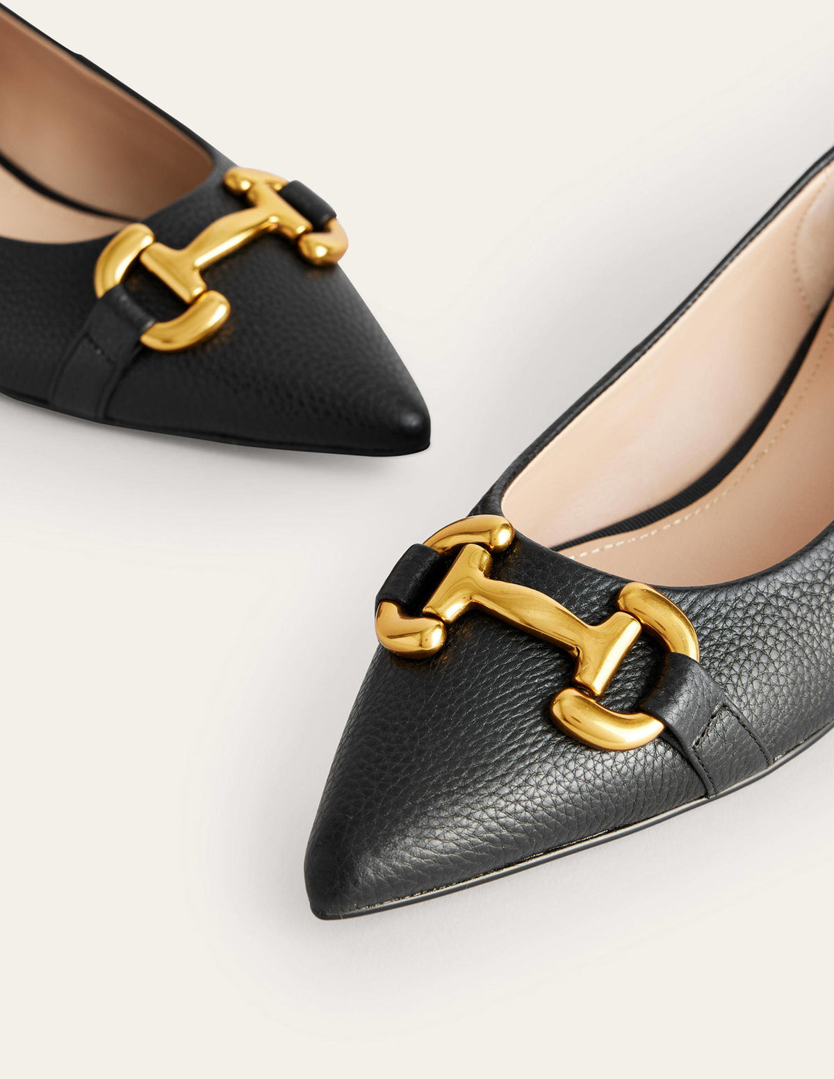 Iris Snaffle Ballet Flats-Black Tumbled Leather - Image 4