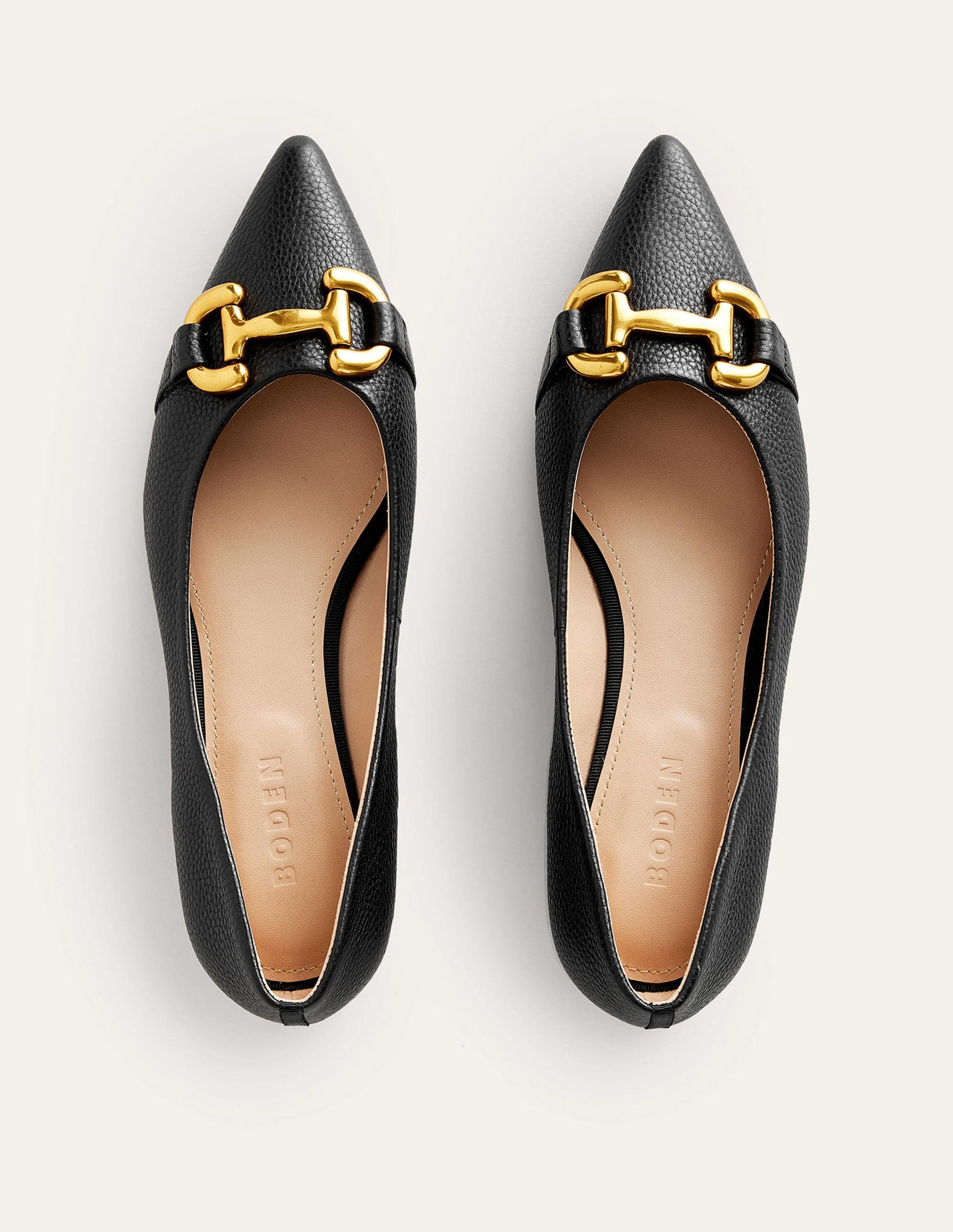 Iris Snaffle Ballet Flats-Black Tumbled Leather-5