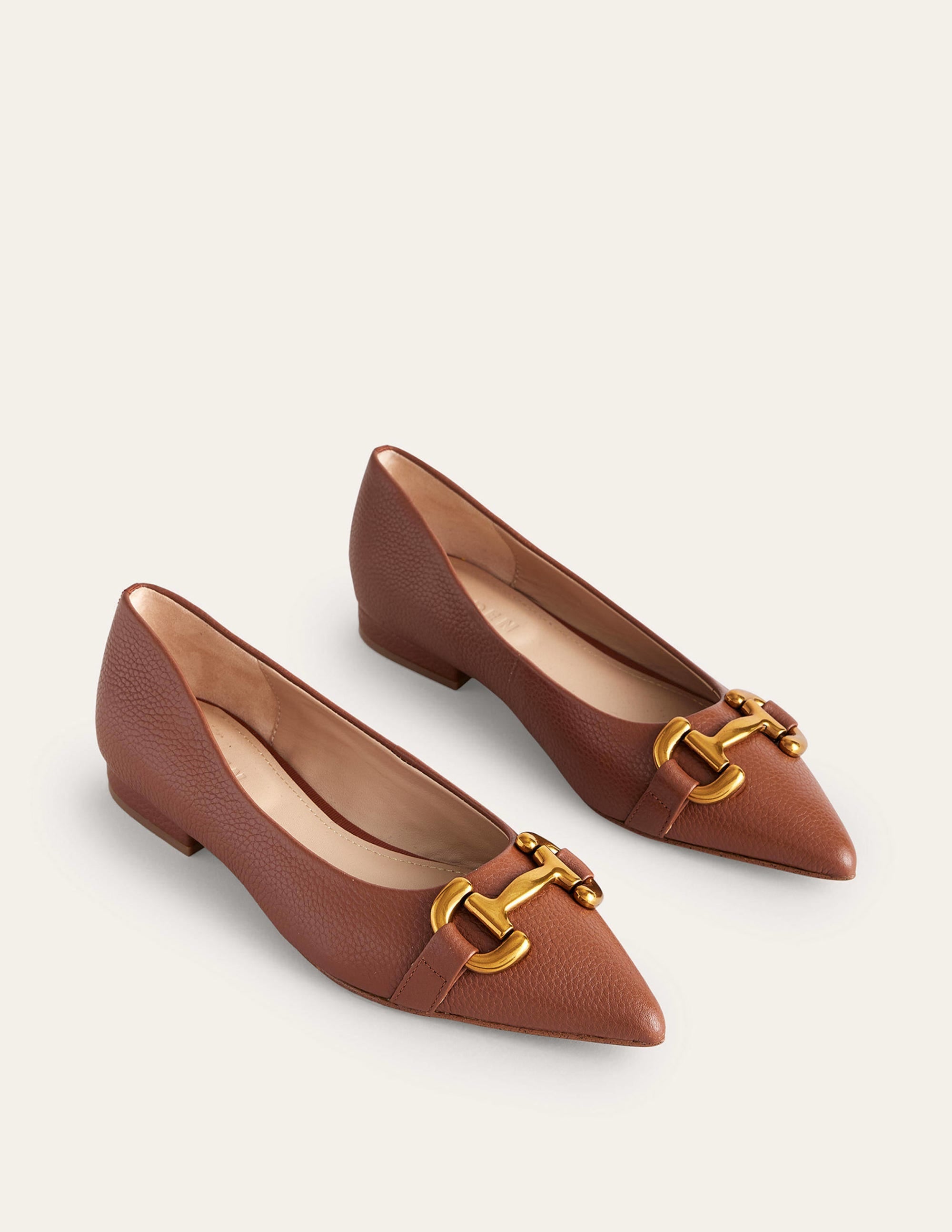 Iris Snaffle Ballet Flats-Tan Tumbled Leather - Image 3