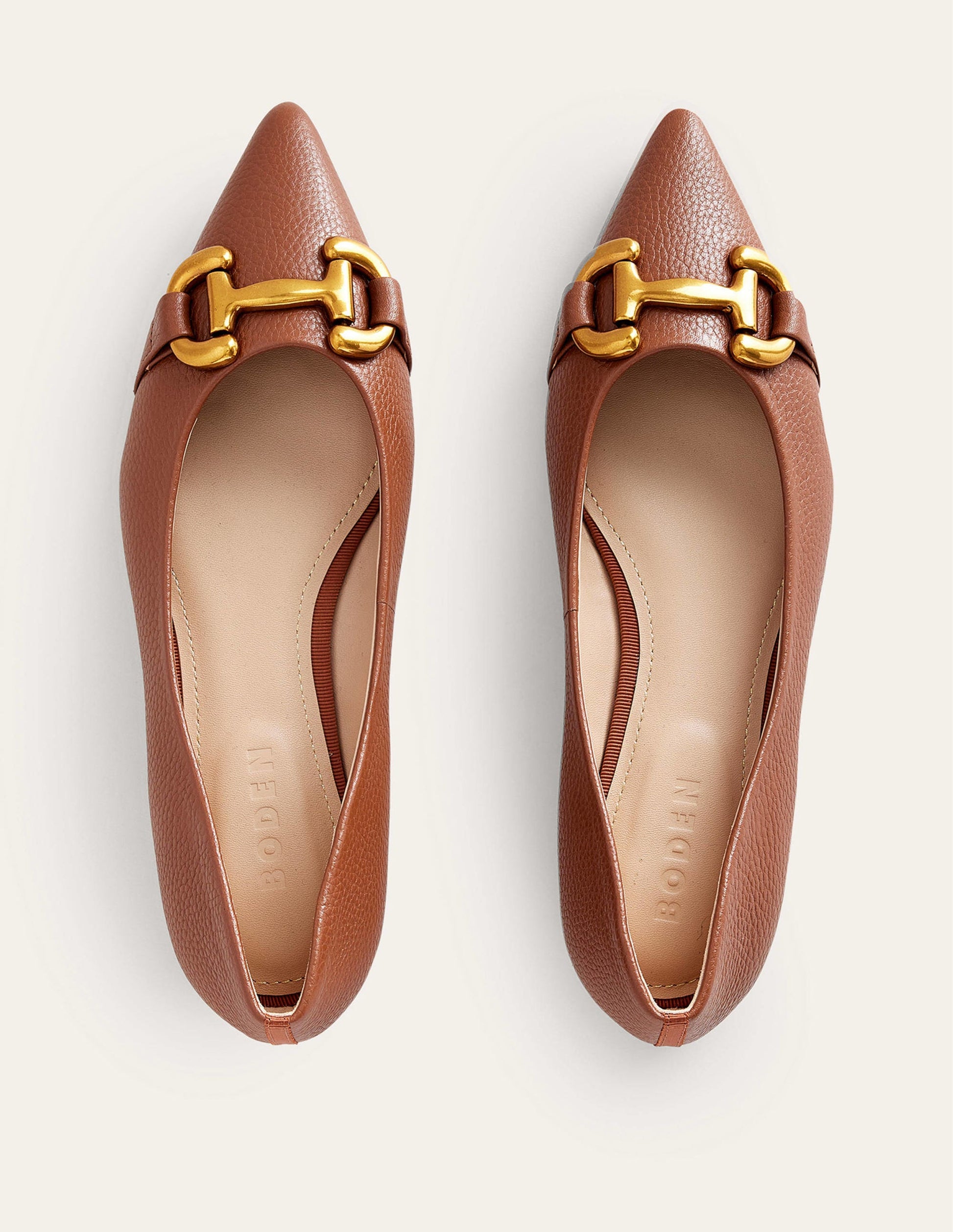 Iris Snaffle Ballet Flats-Tan Tumbled Leather-5