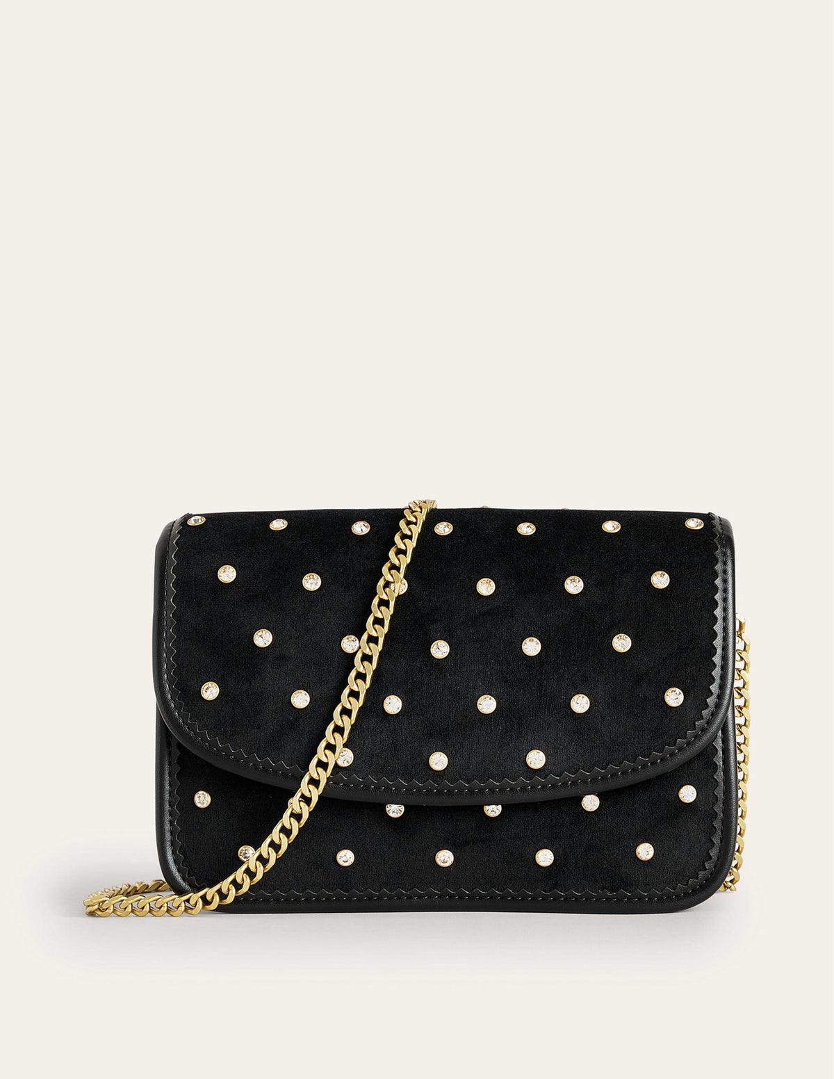 Embellished Cross-Body Bag-Black Velvet - Image 2