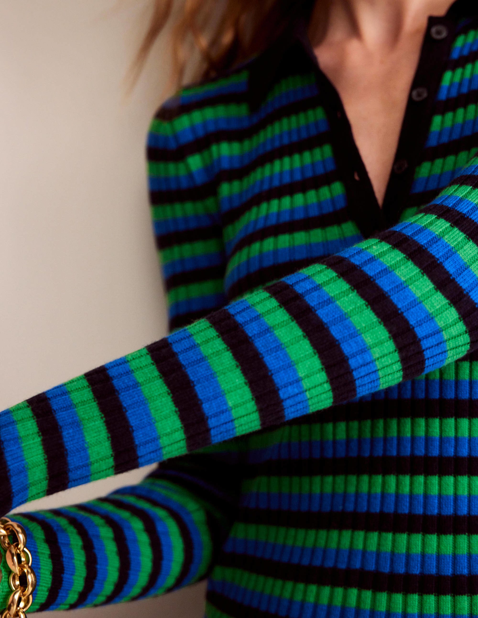 Mini Collared Dress-Navy and Bright Green - Image 2