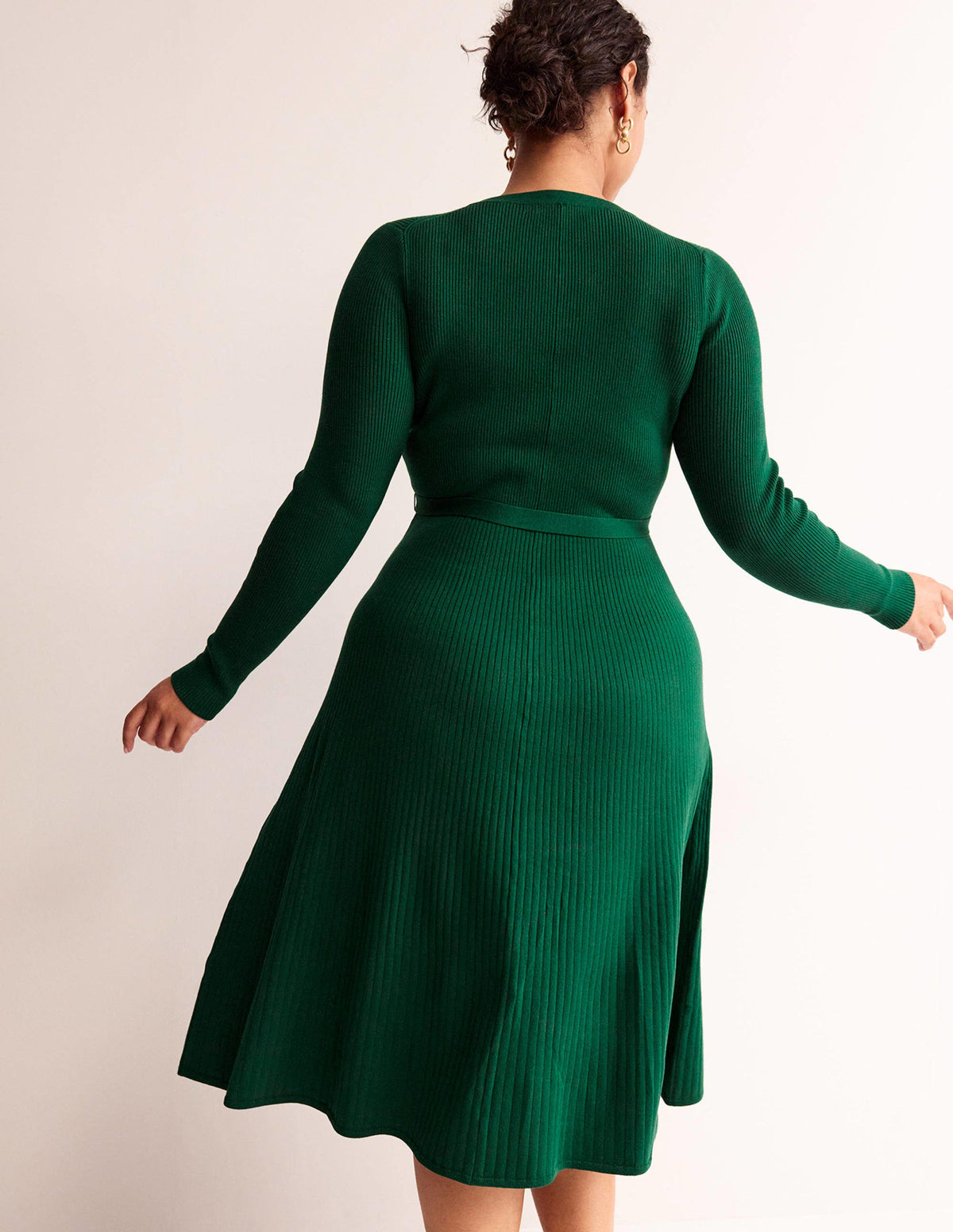Lola Knitted Midi Dress-Emerald Green - Image 6