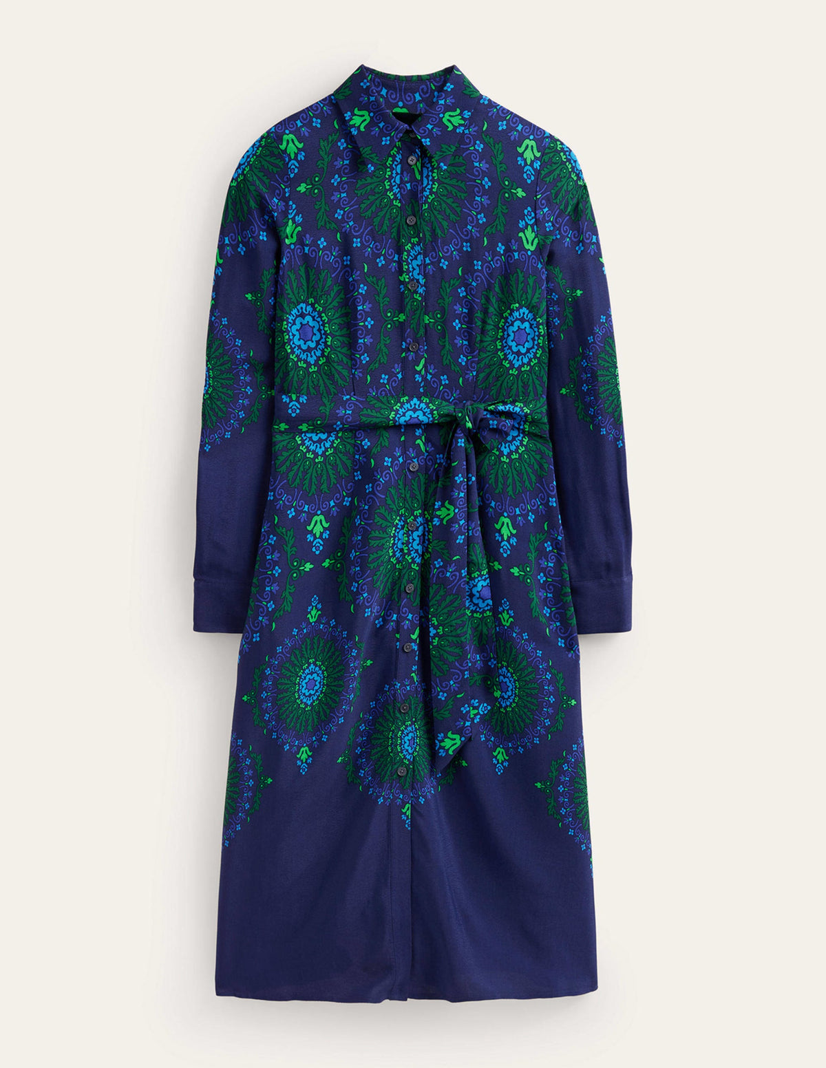 Kate Midi Shirt Dress-French Navy, Artizian Geo - Image 6