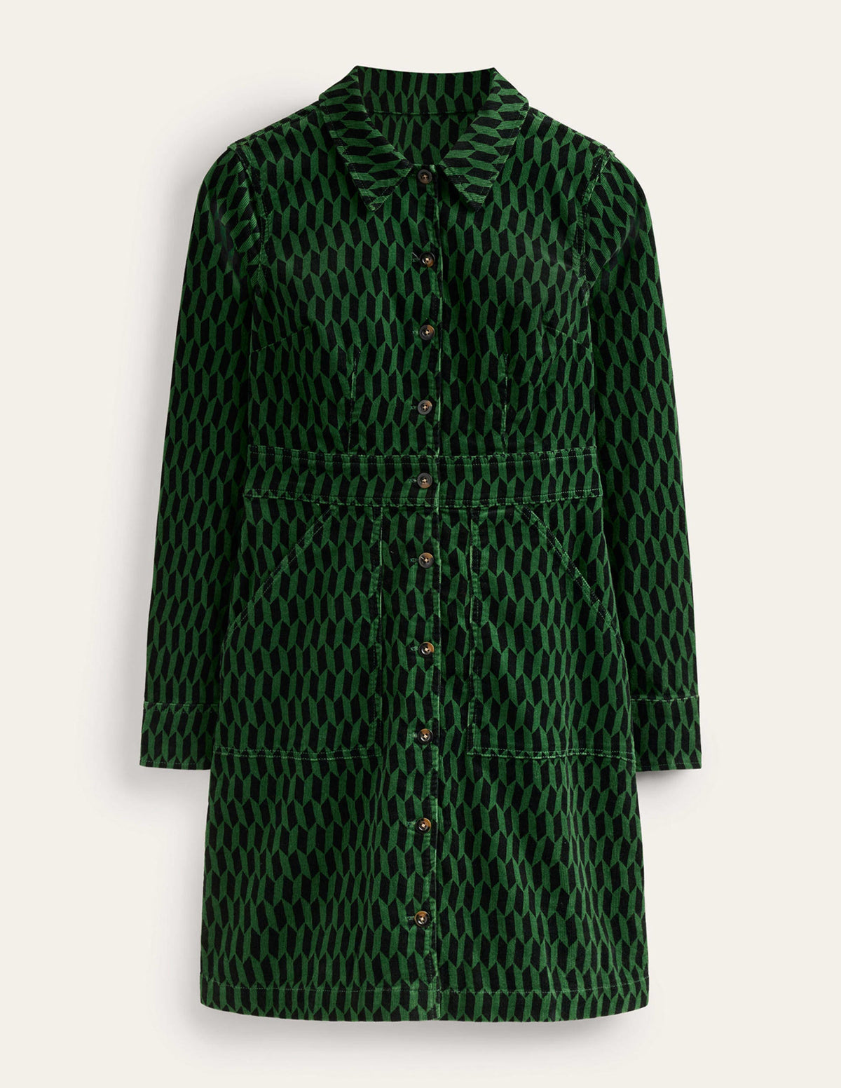 Flora Cord Shirt Dress-Amazon Green, Block Tile-6
