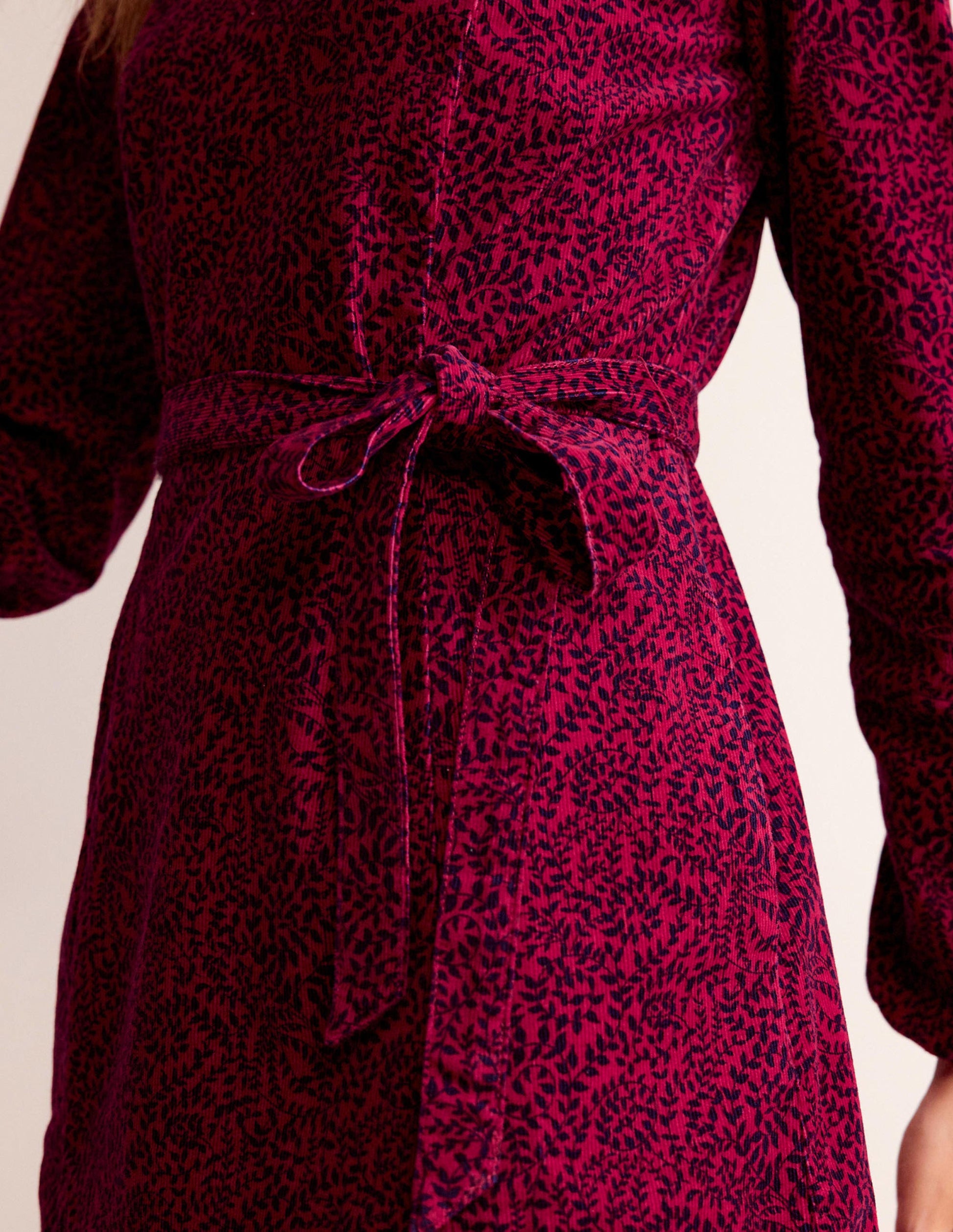 Harriet Cord Dress-Warm Cranberry, Pome Sprig-2