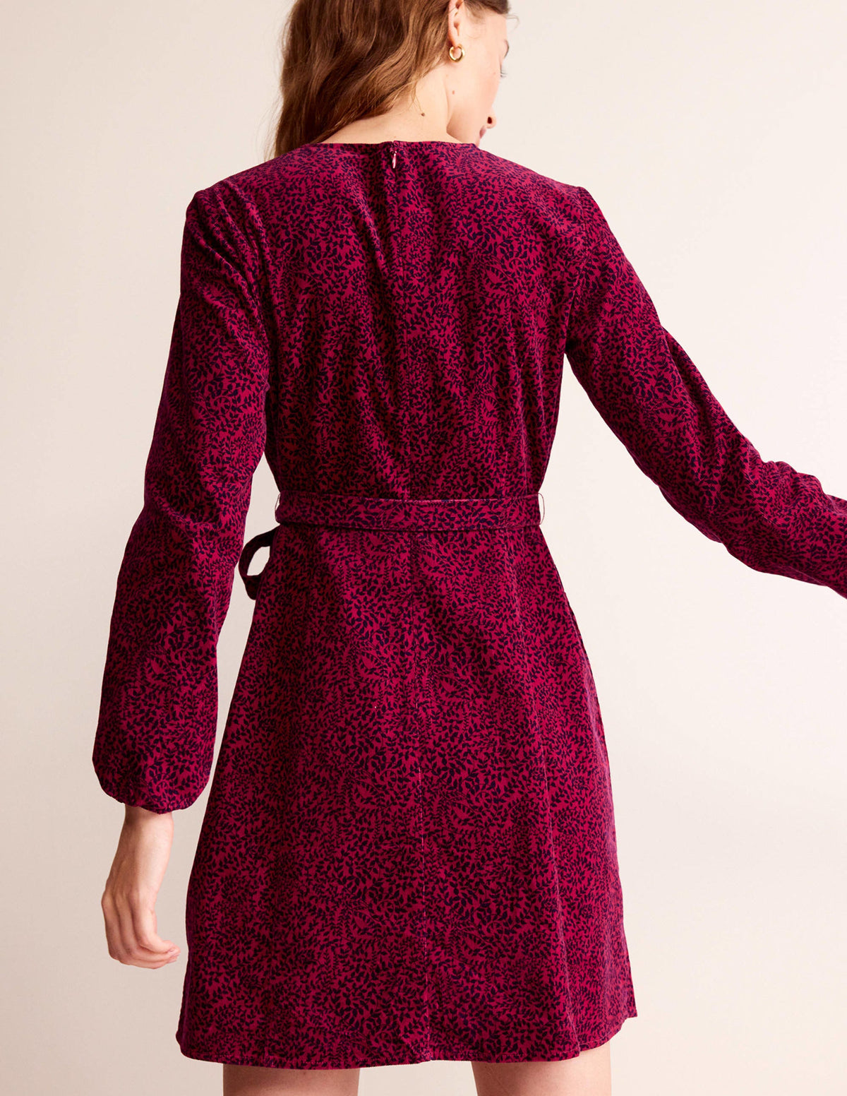 Harriet Cord Dress-Warm Cranberry, Pome Sprig - Image 3