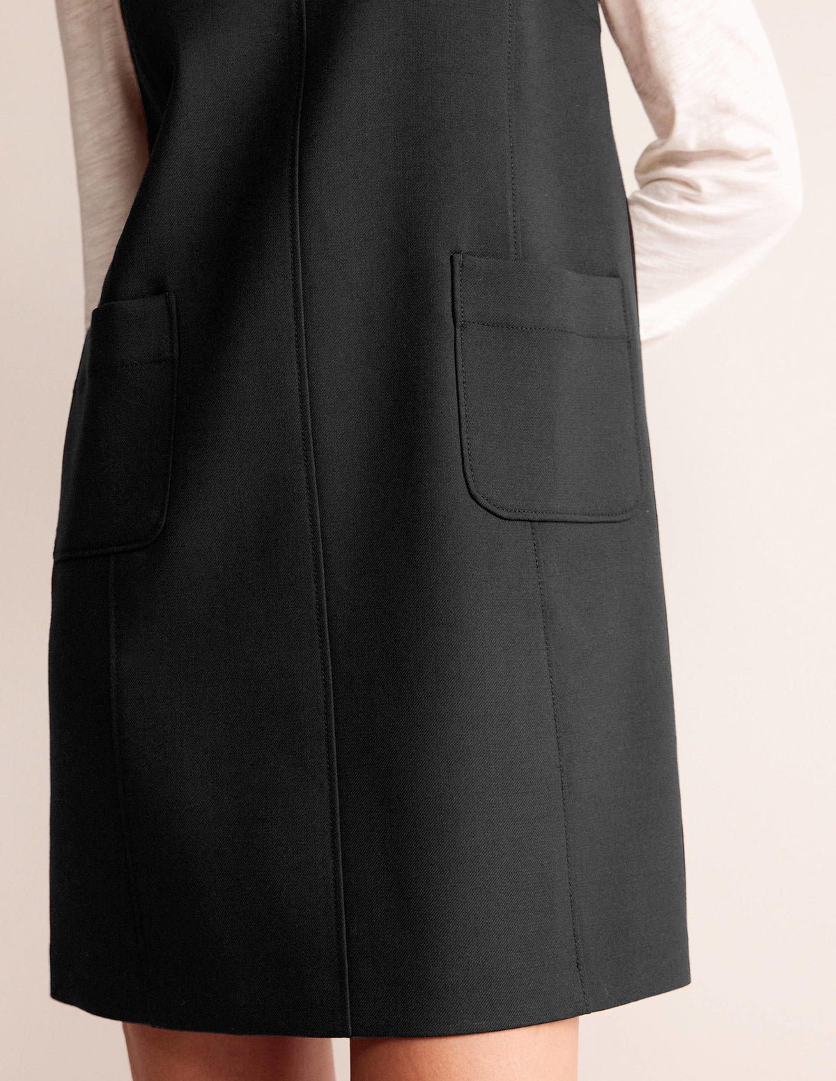 Pocket Detail Mini Shift Dress-Black - Image 2